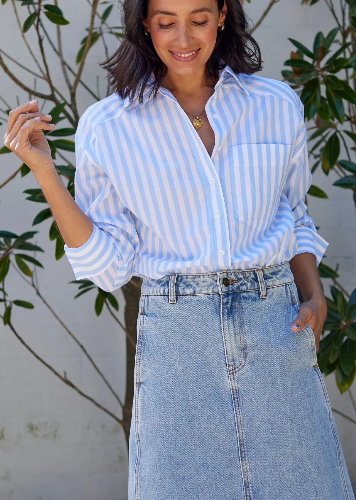 BERTIE STRIPE SHIRT - SKY BLUE - Image 3