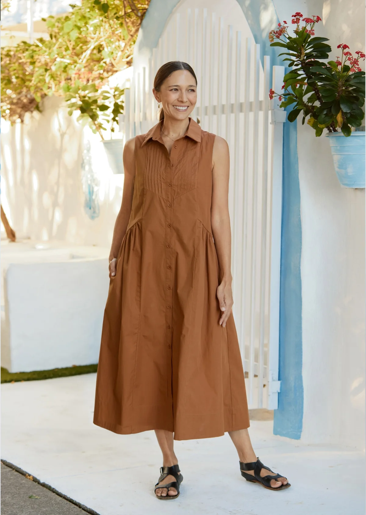 CORINNE SHIRTDRESS - CAMEL - Image 3