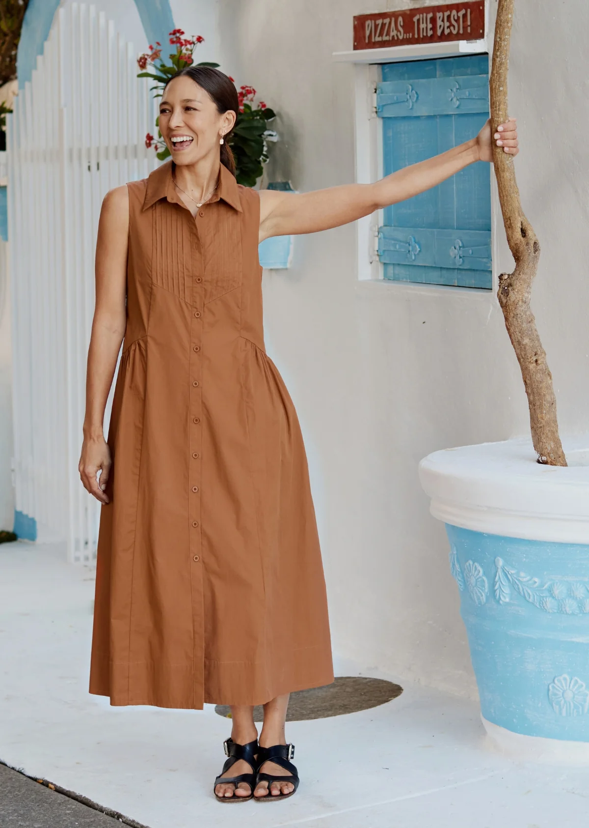 CORINNE SHIRTDRESS - CAMEL - Image 6