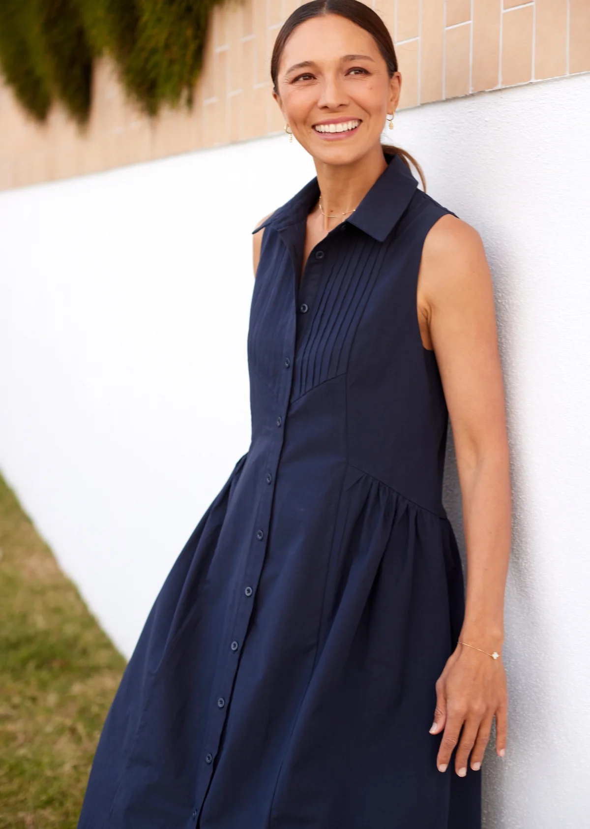 CORINNE SHIRTDRESS - FRENCH NAVY - Image 3