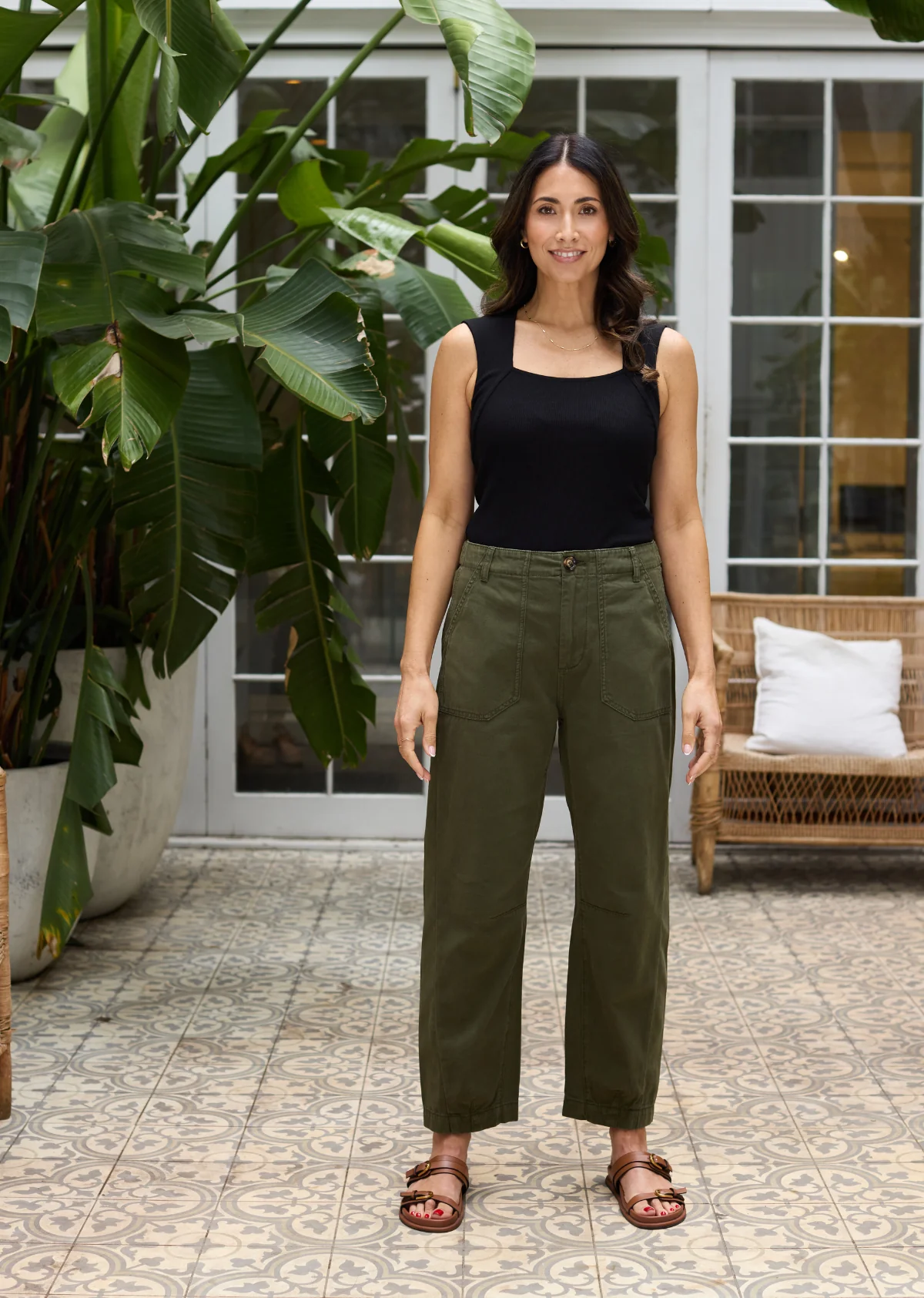 EVIE CROP PANT - KHAKI - Image 3