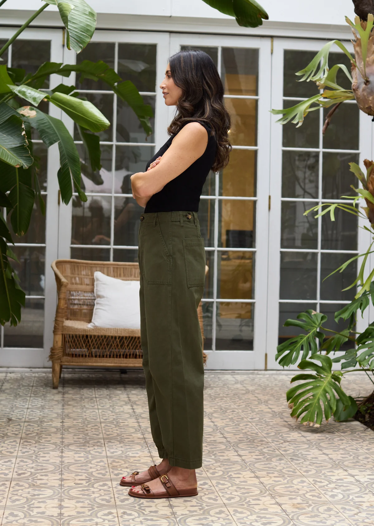 EVIE CROP PANT - KHAKI - Image 5