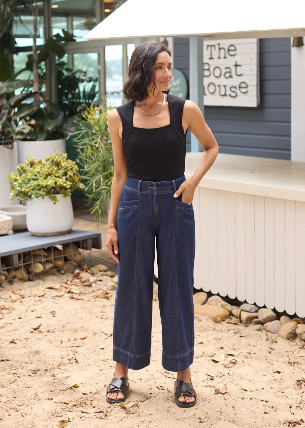 GOLDIE CROP DENIM PANT - INDIGO - Image 10