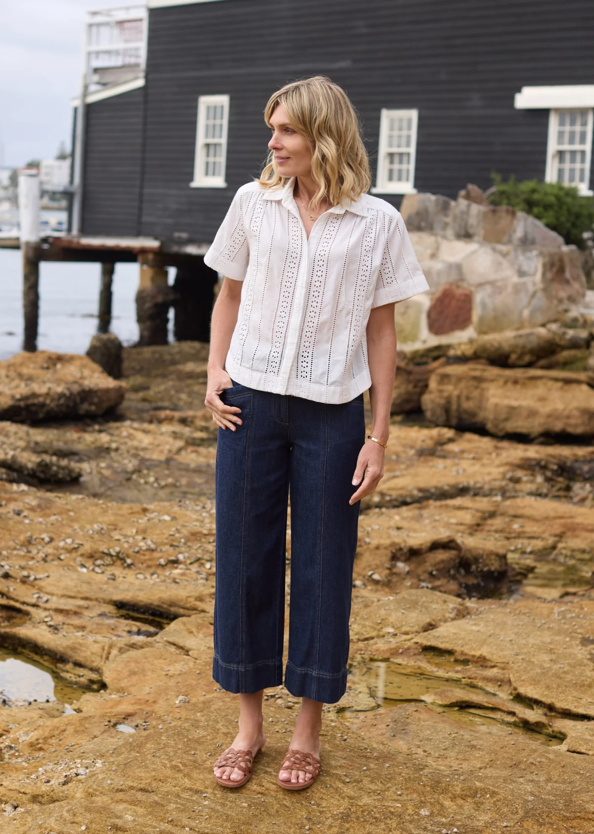 GOLDIE CROP DENIM PANT - INDIGO - Image 12