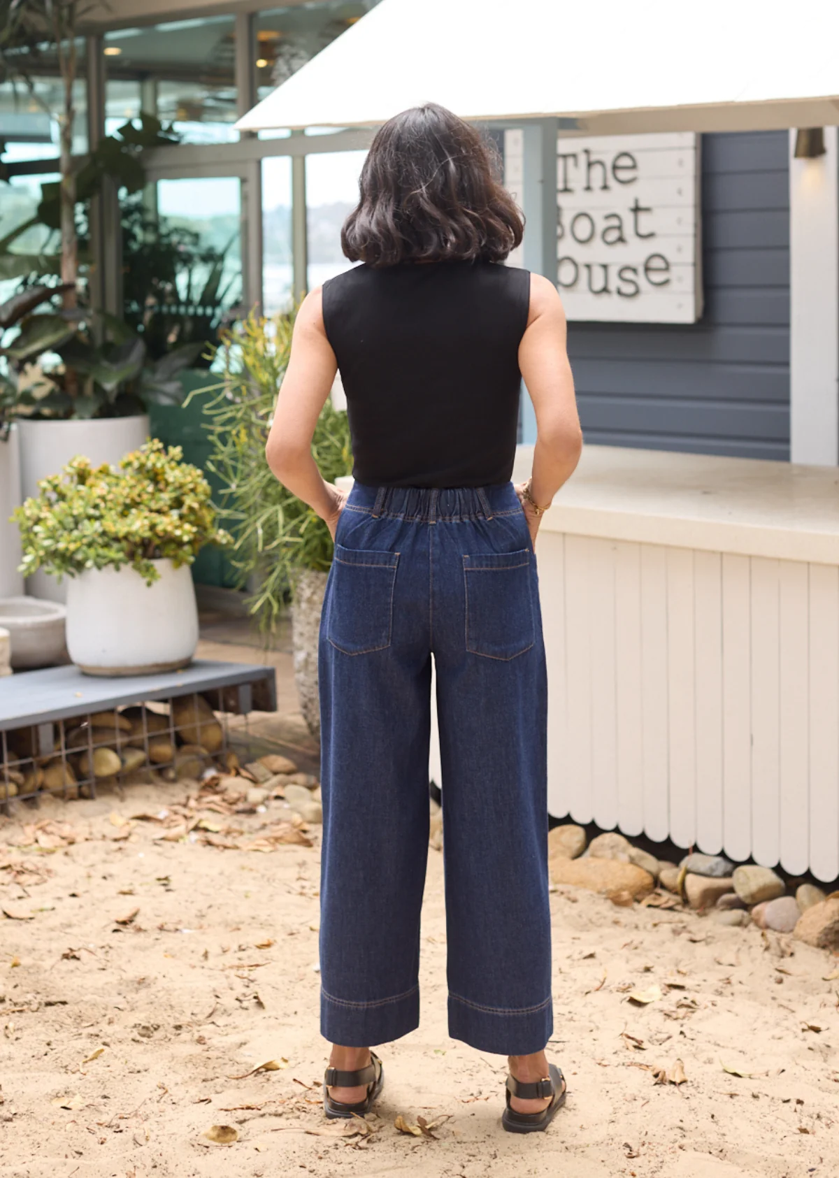GOLDIE CROP DENIM PANT - INDIGO - Image 6