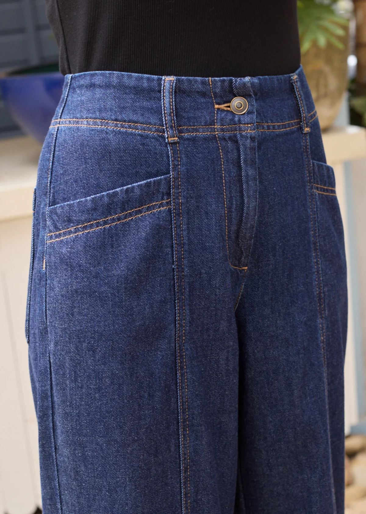 GOLDIE CROP DENIM PANT - INDIGO - Image 8
