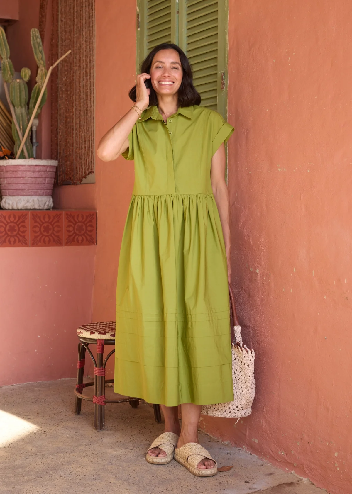 GRACIE SHIRTDRESS - DEEP LIME - Image 6