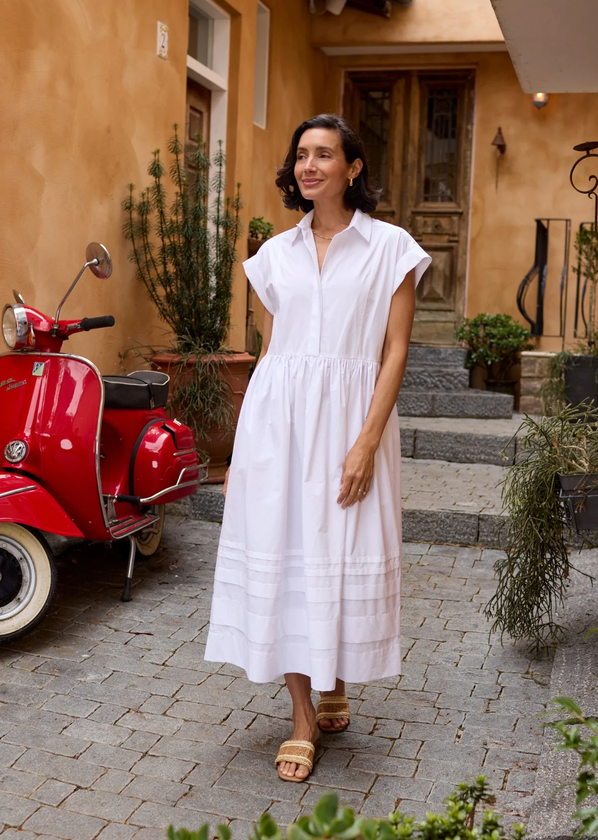 GRACIE SHIRTDRESS - WHITE - PETITE - Image 3