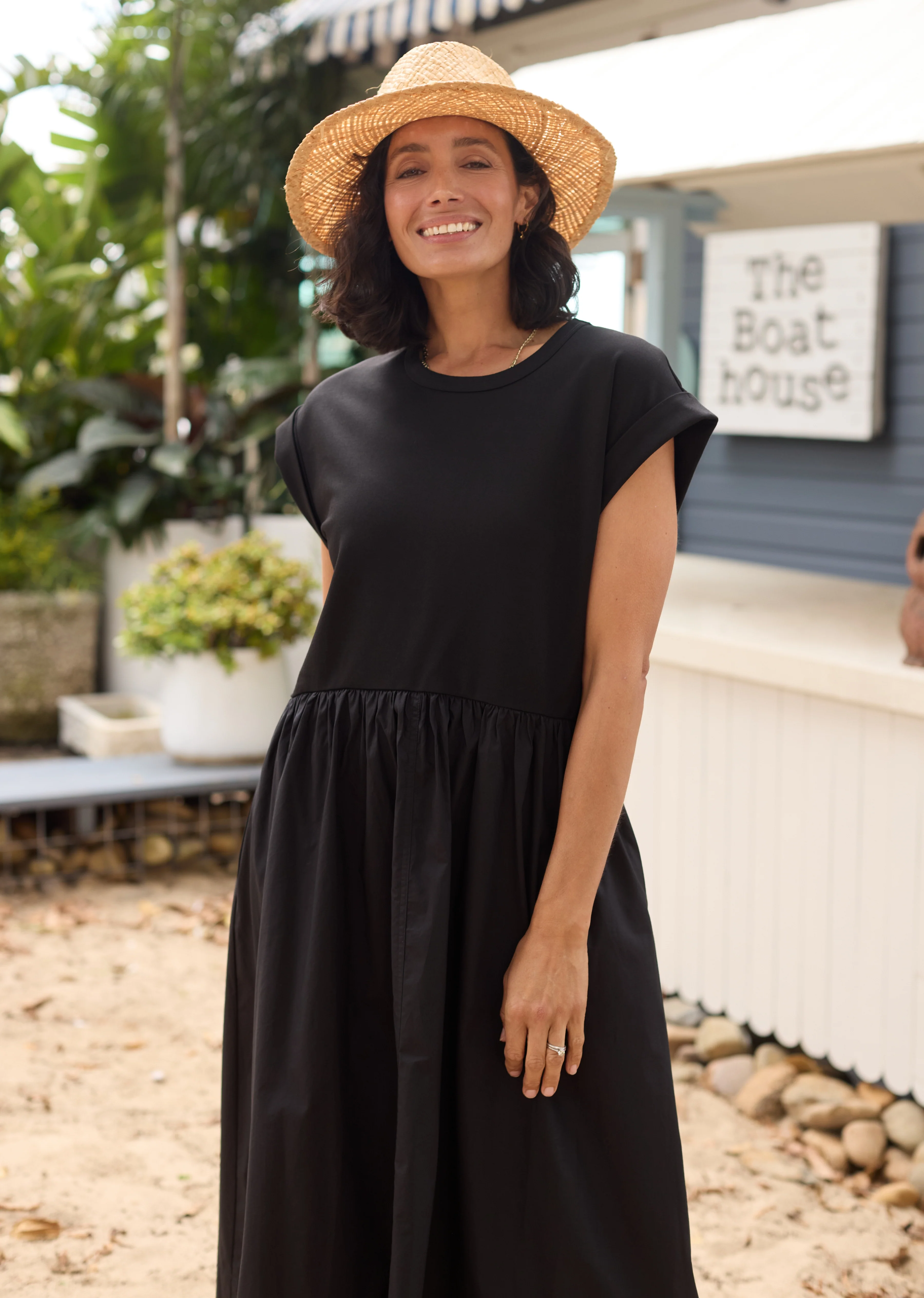 GRETA MIDI DRESS - BLACK - PETITE - Image 6