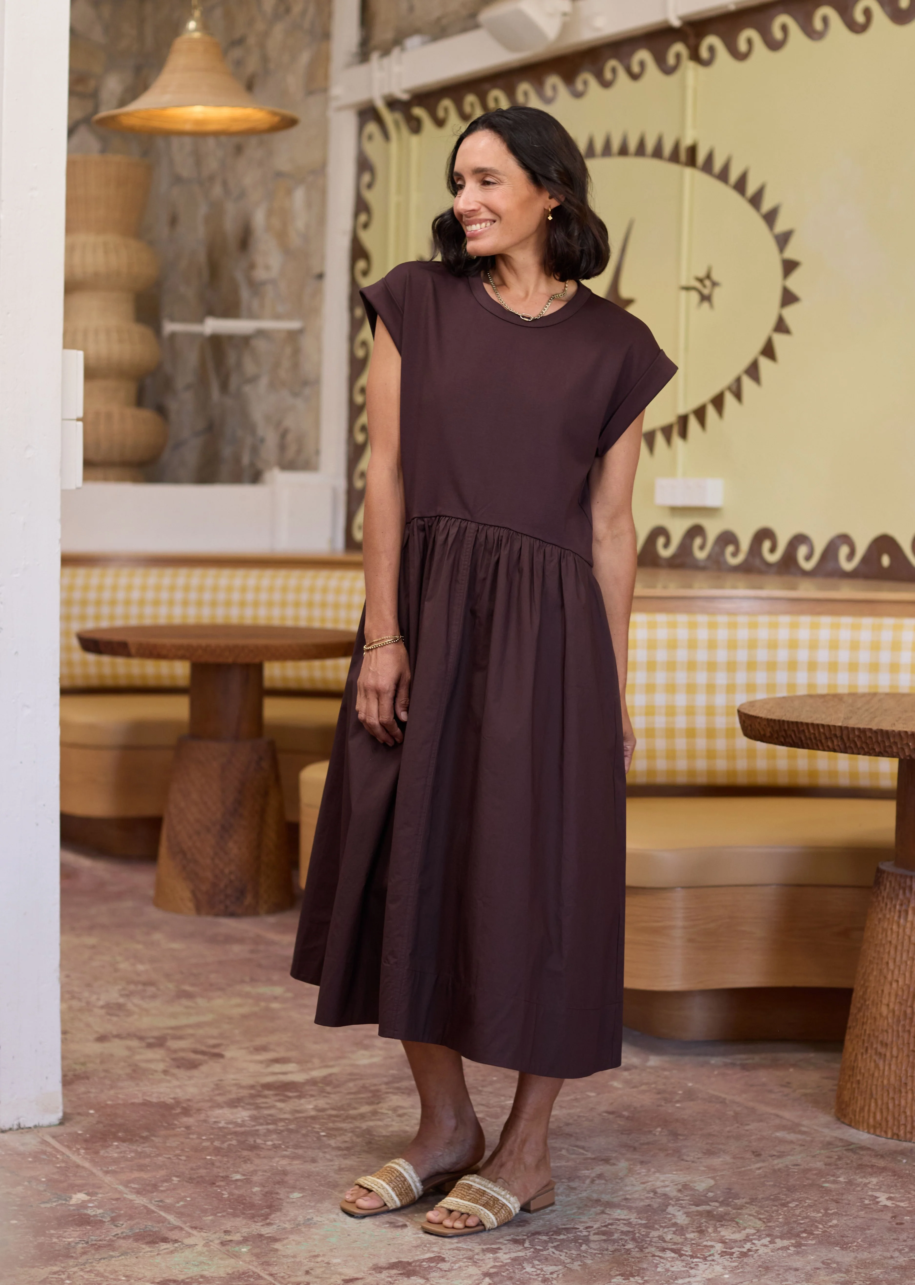 GRETA MIDI DRESS - CHOCOLATE - Image 7