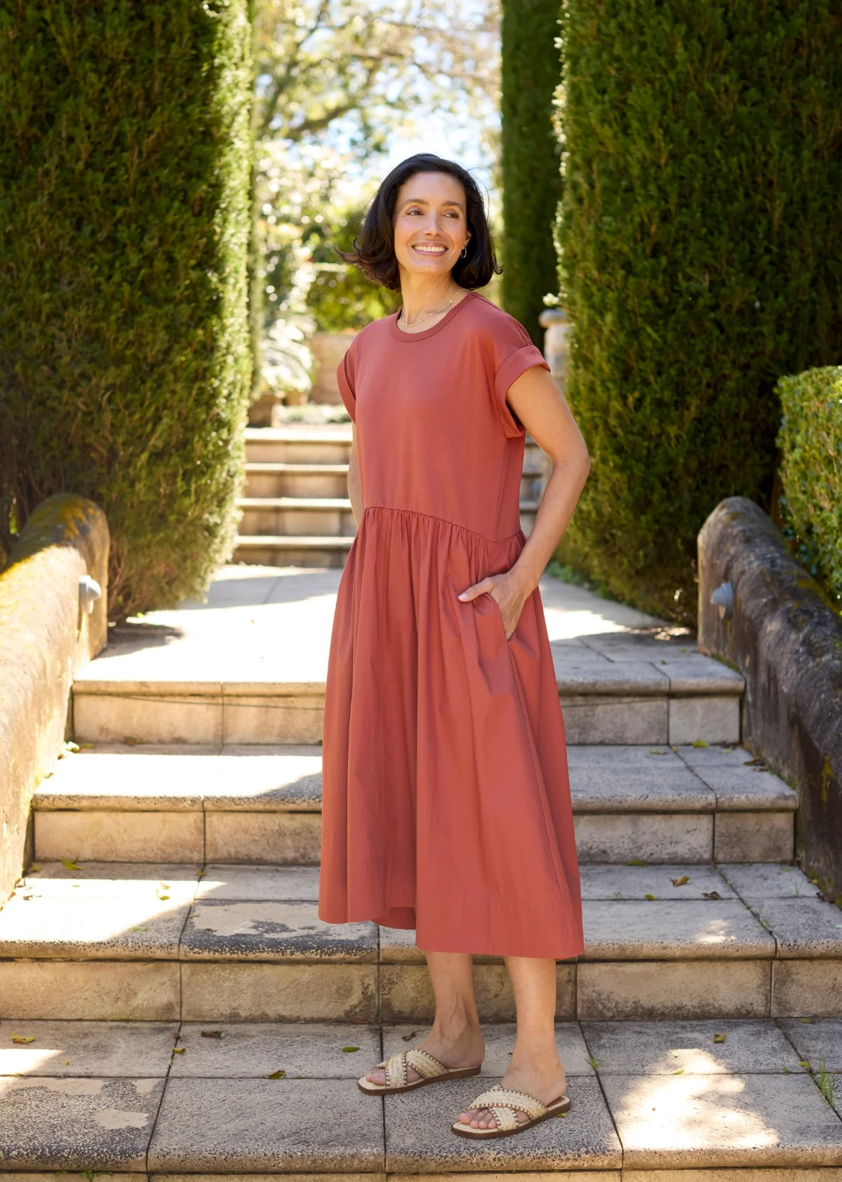 GRETA MIDI DRESS - TERRACOTTA - Image 8