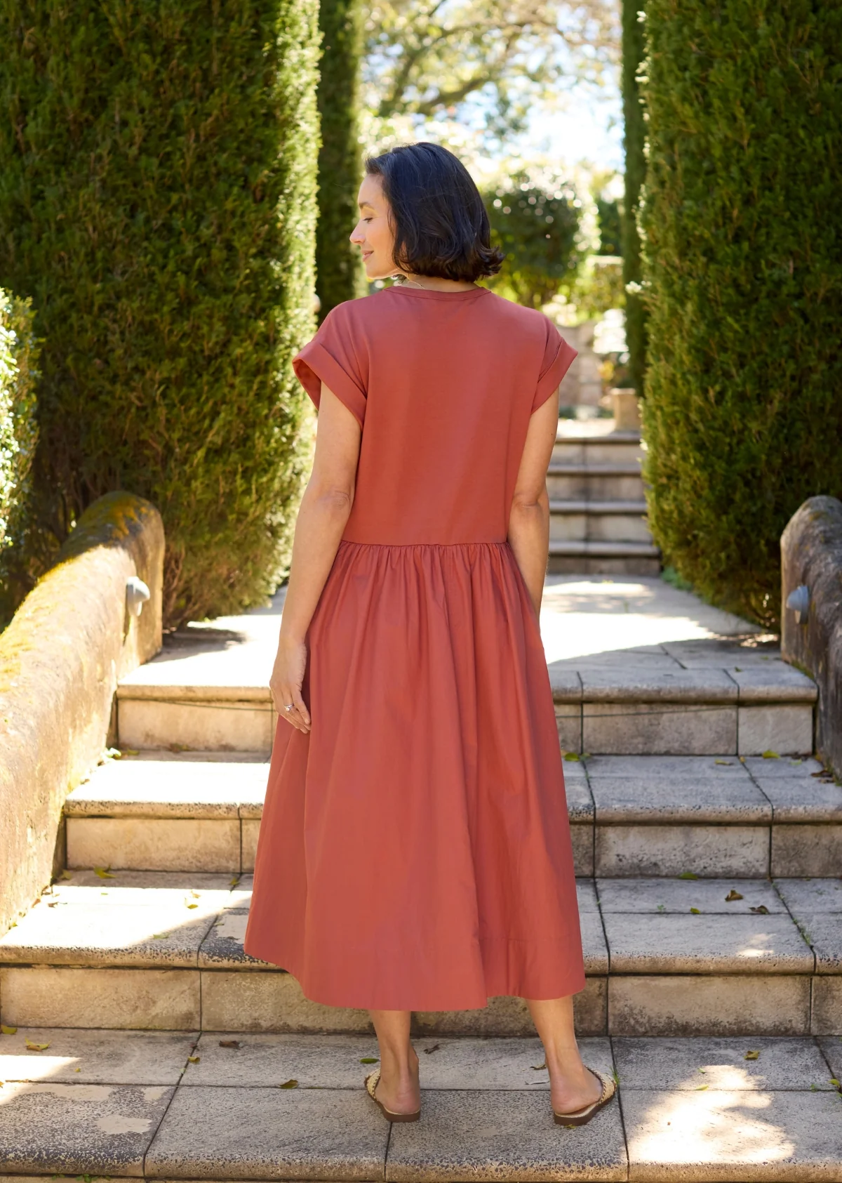 GRETA MIDI DRESS - TERRACOTTA - PETITE - Image 3