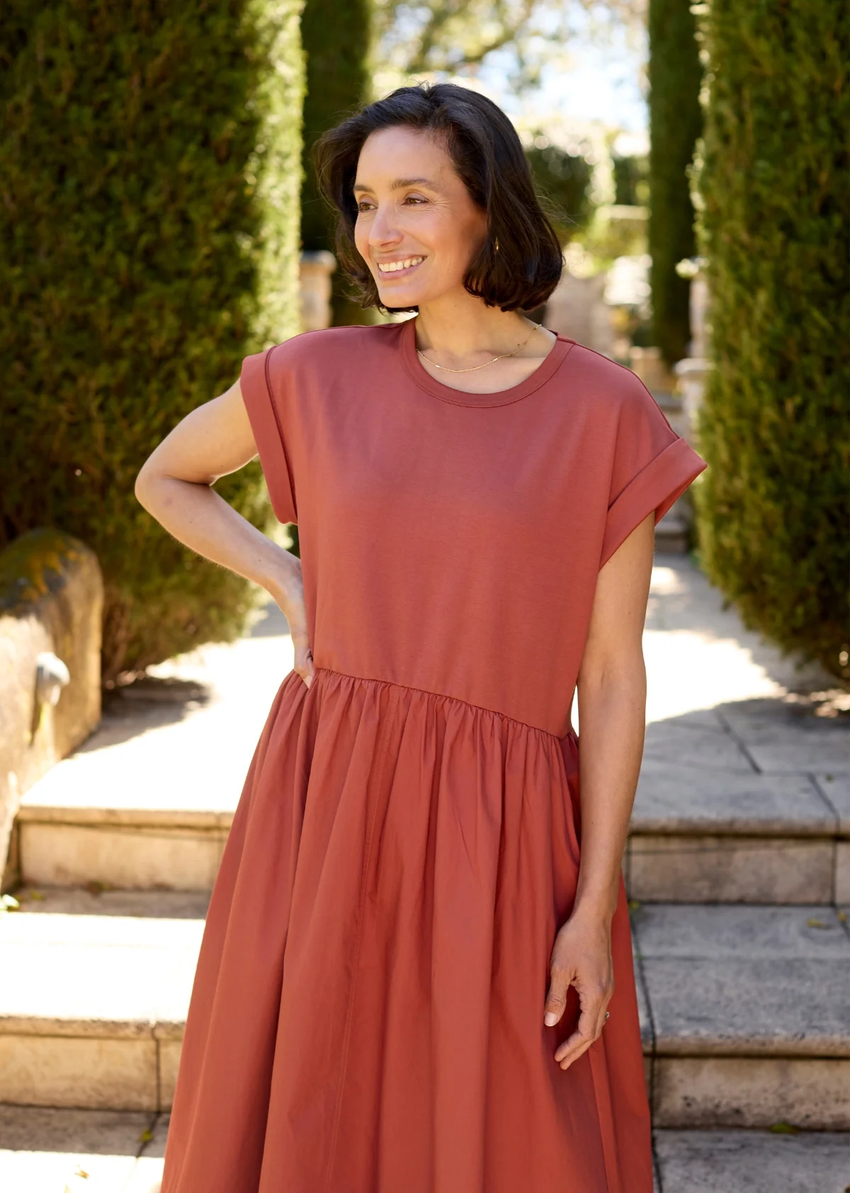 GRETA MIDI DRESS - TERRACOTTA - PETITE - Image 5