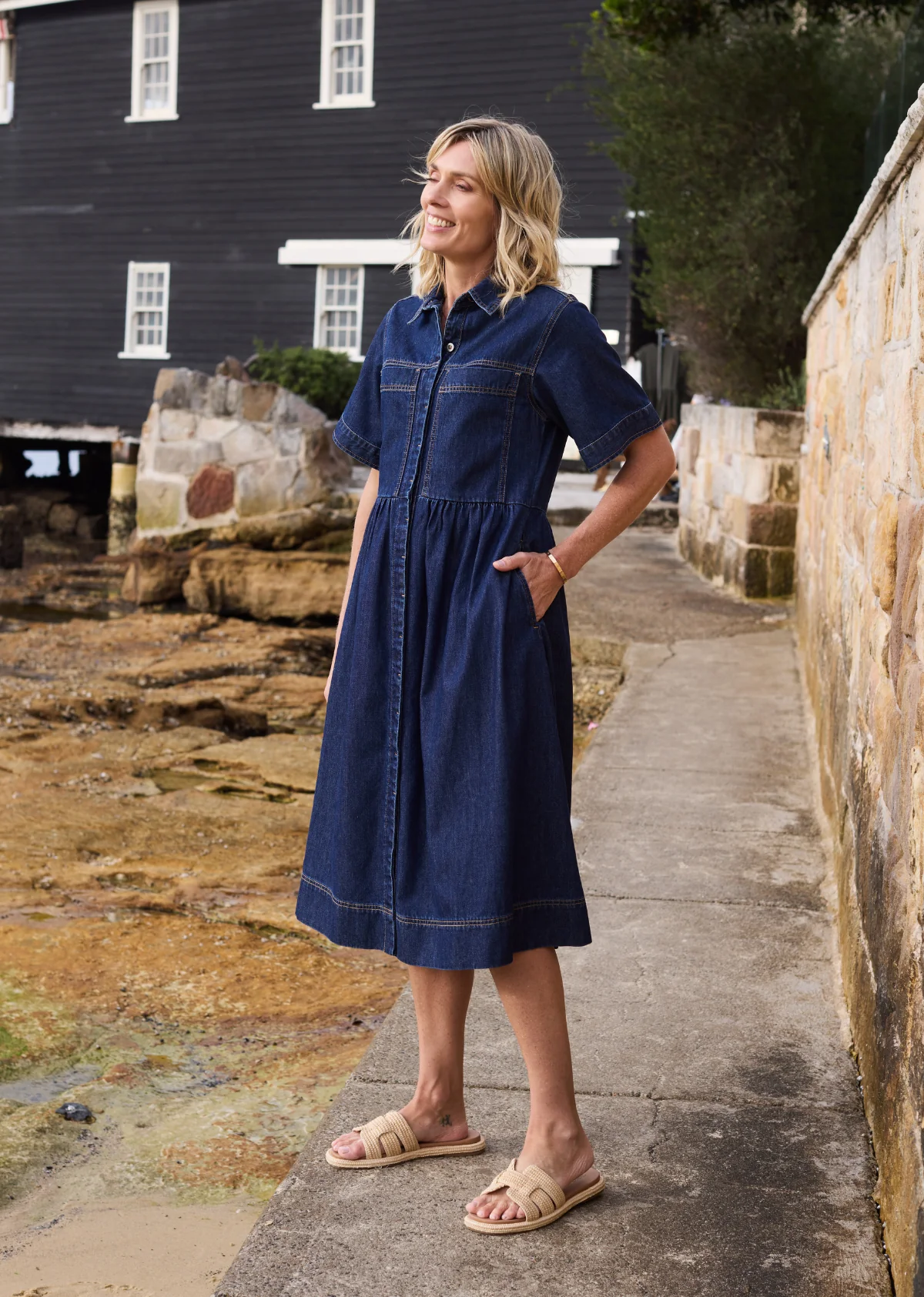 HARLEY DENIM DRESS - INDIGO - Image 3