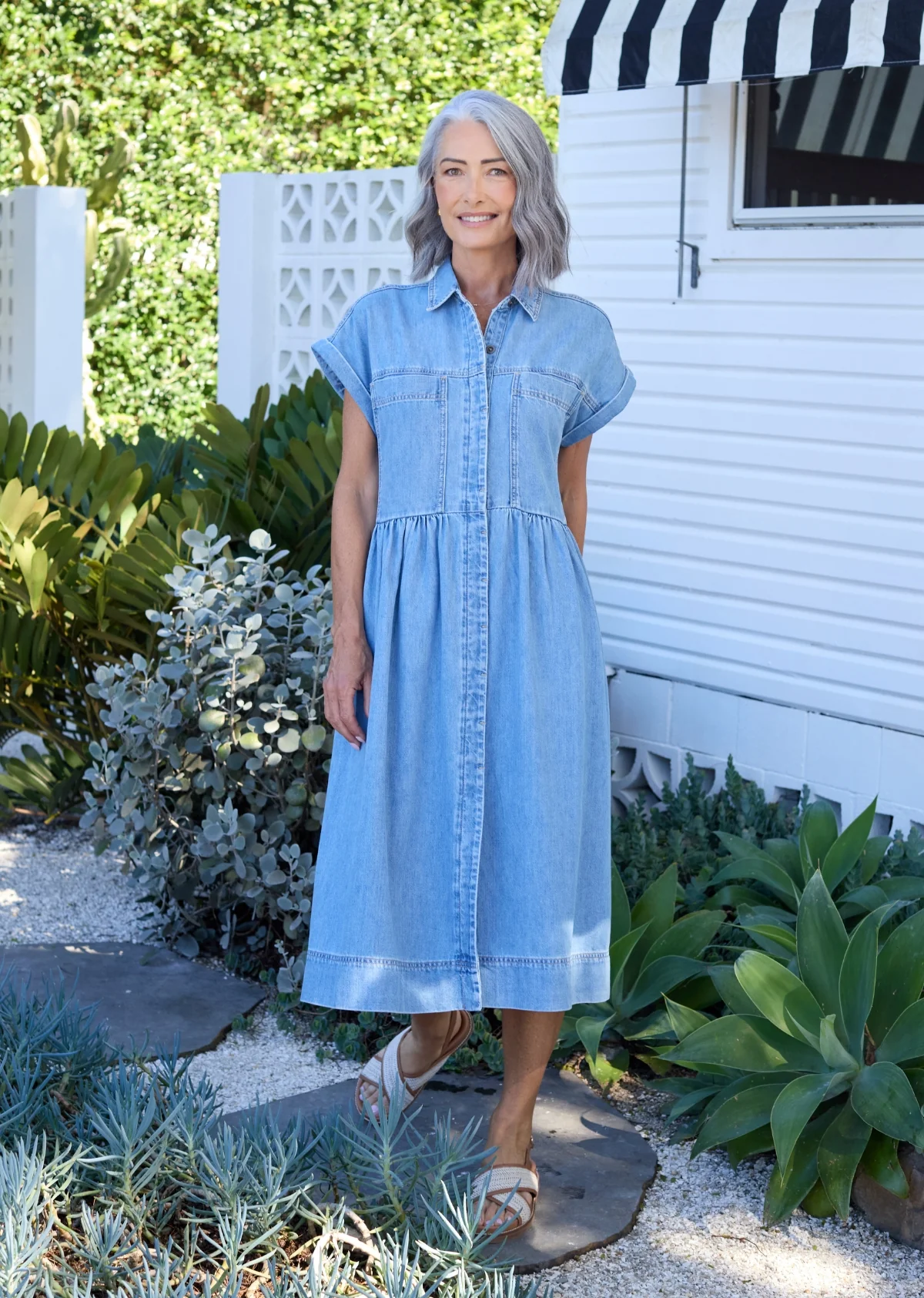HARPER DENIM DRESS - LIGHT BLUE - Image 9