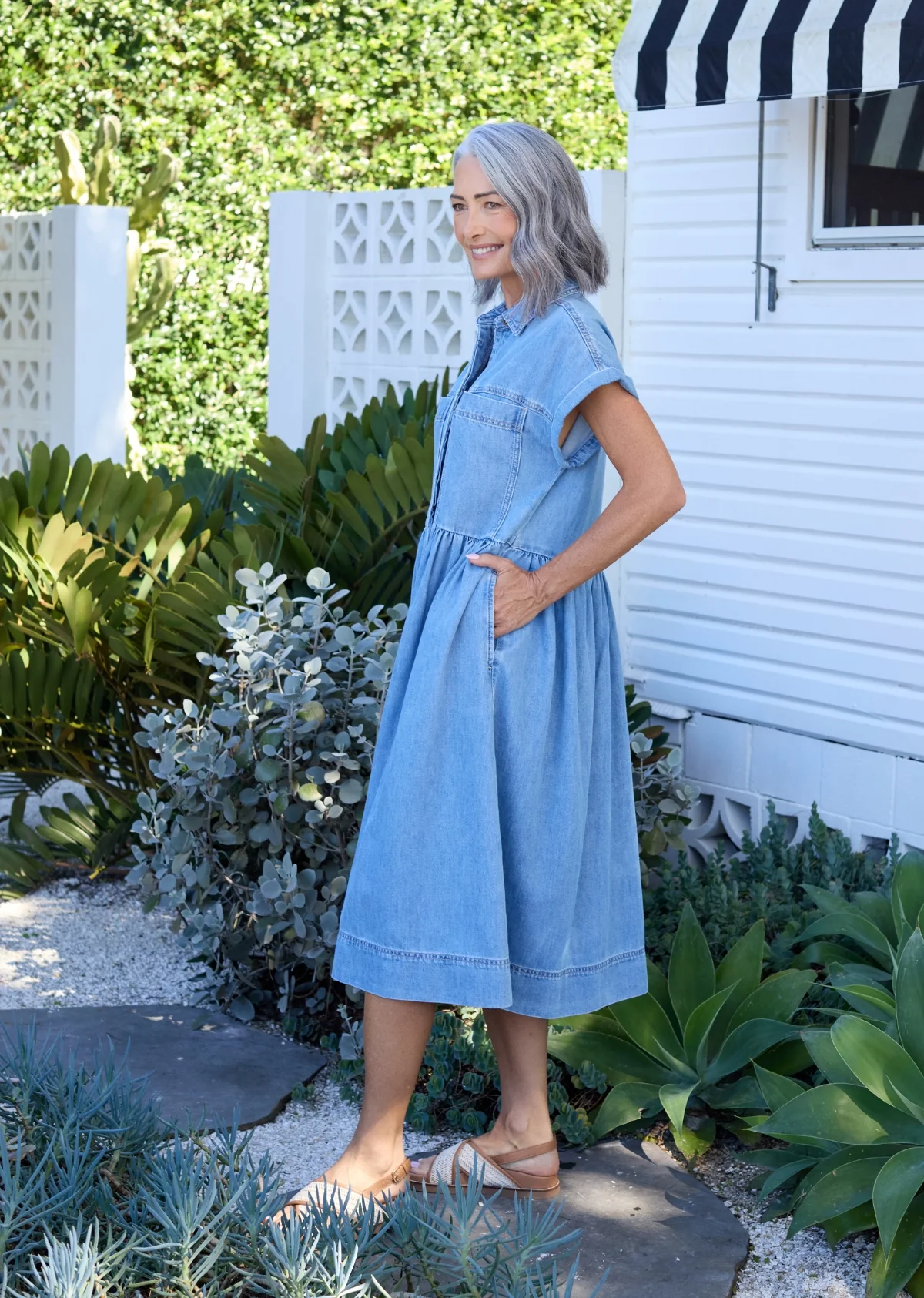 HARPER DENIM DRESS - LIGHT BLUE - Image 7