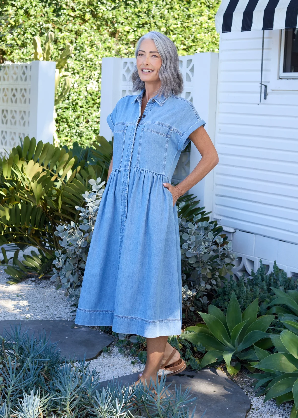 HARPER DENIM DRESS - LIGHT BLUE - Image 8
