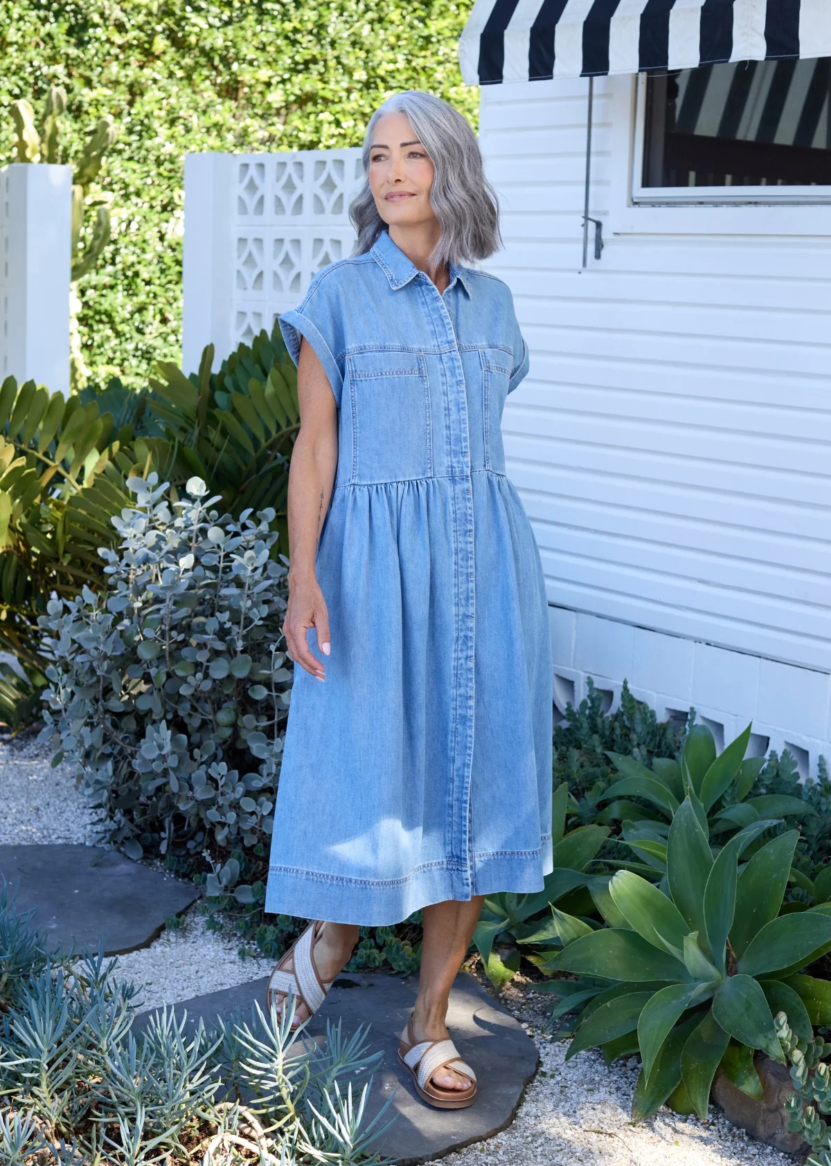 HARPER DENIM DRESS - LIGHT BLUE - Image 4