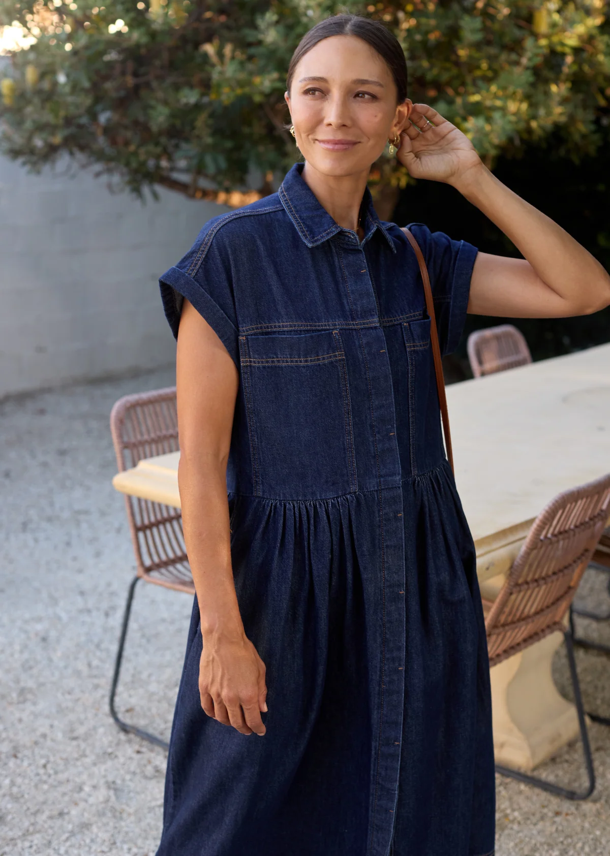 HARPER DENIM DRESS - INDIGO - PETITE - Image 7