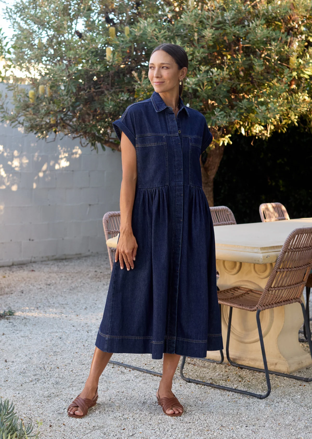 HARPER DENIM DRESS - INDIGO - PETITE - Image 9
