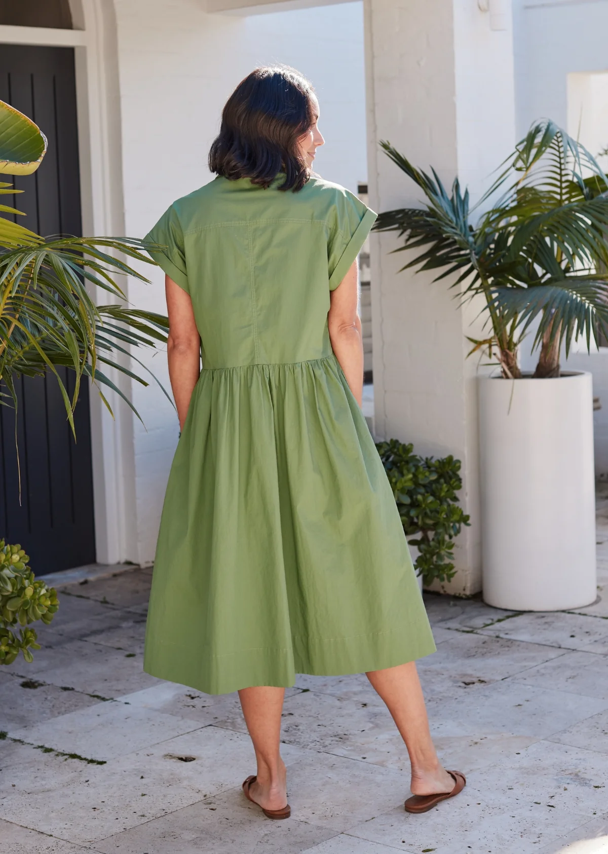 HARPER SHIRTDRESS - APPLE GREEN - Image 6