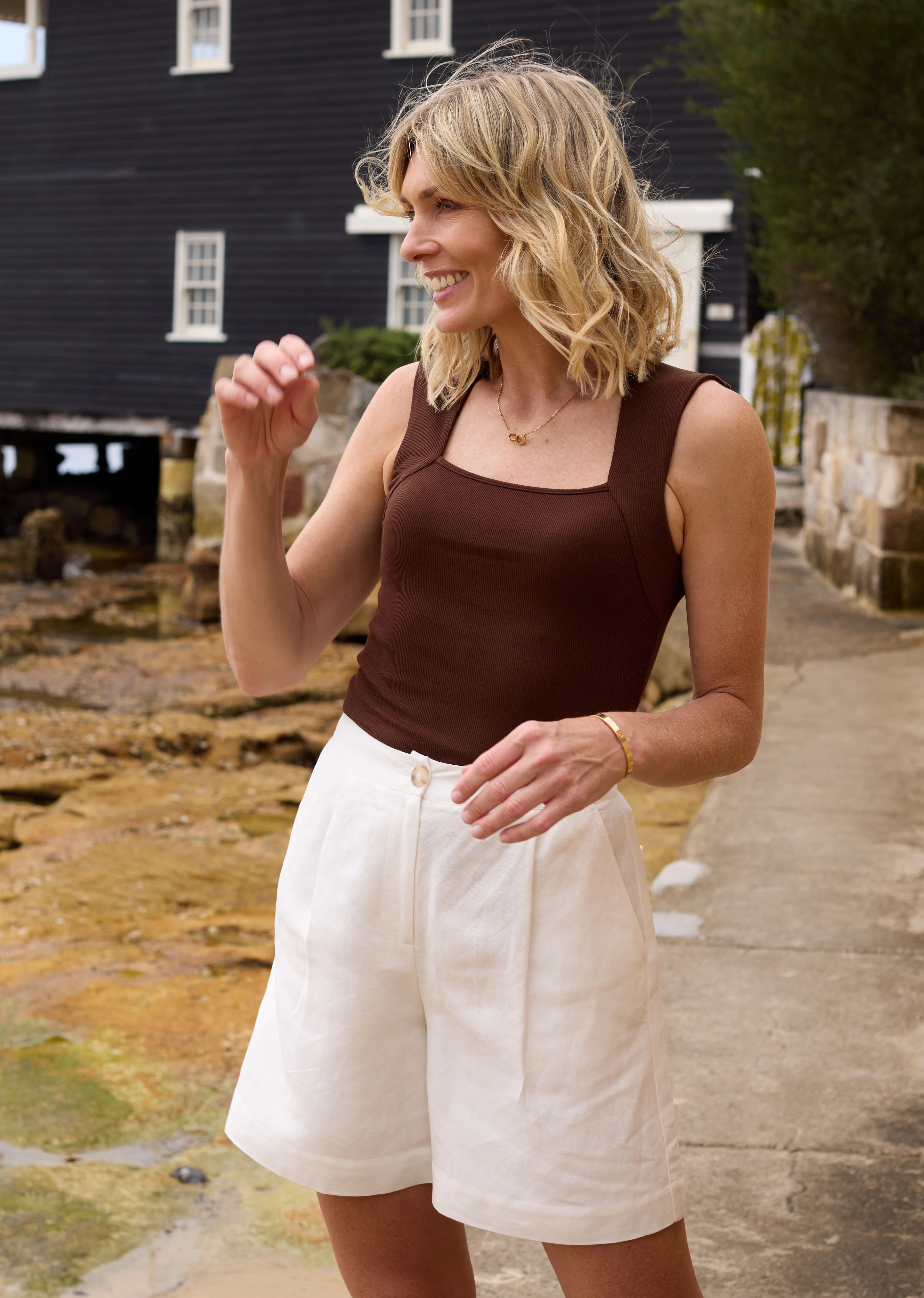 JEMIMA RIB TANK - CHOCOLATE - Image 5