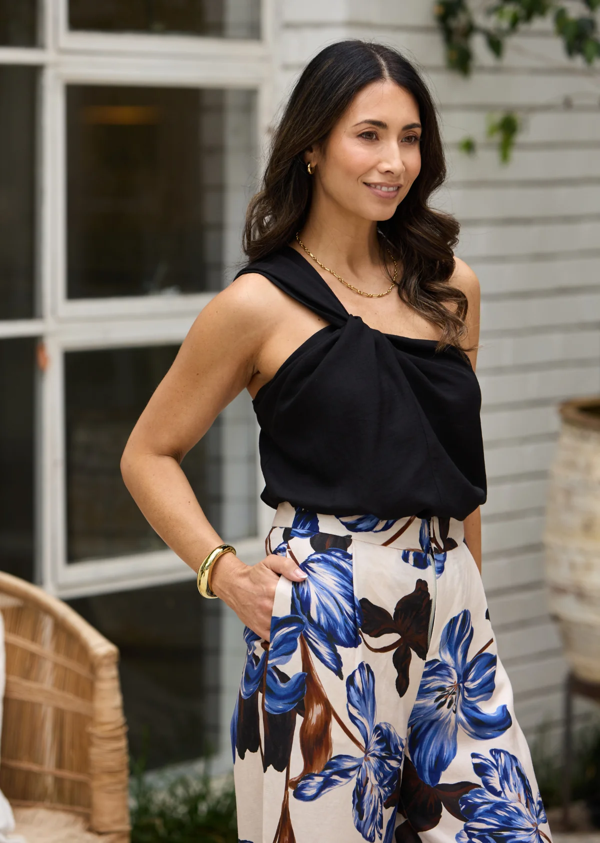 JULIA ONE SHOULDER TOP - BLACK - Image 8