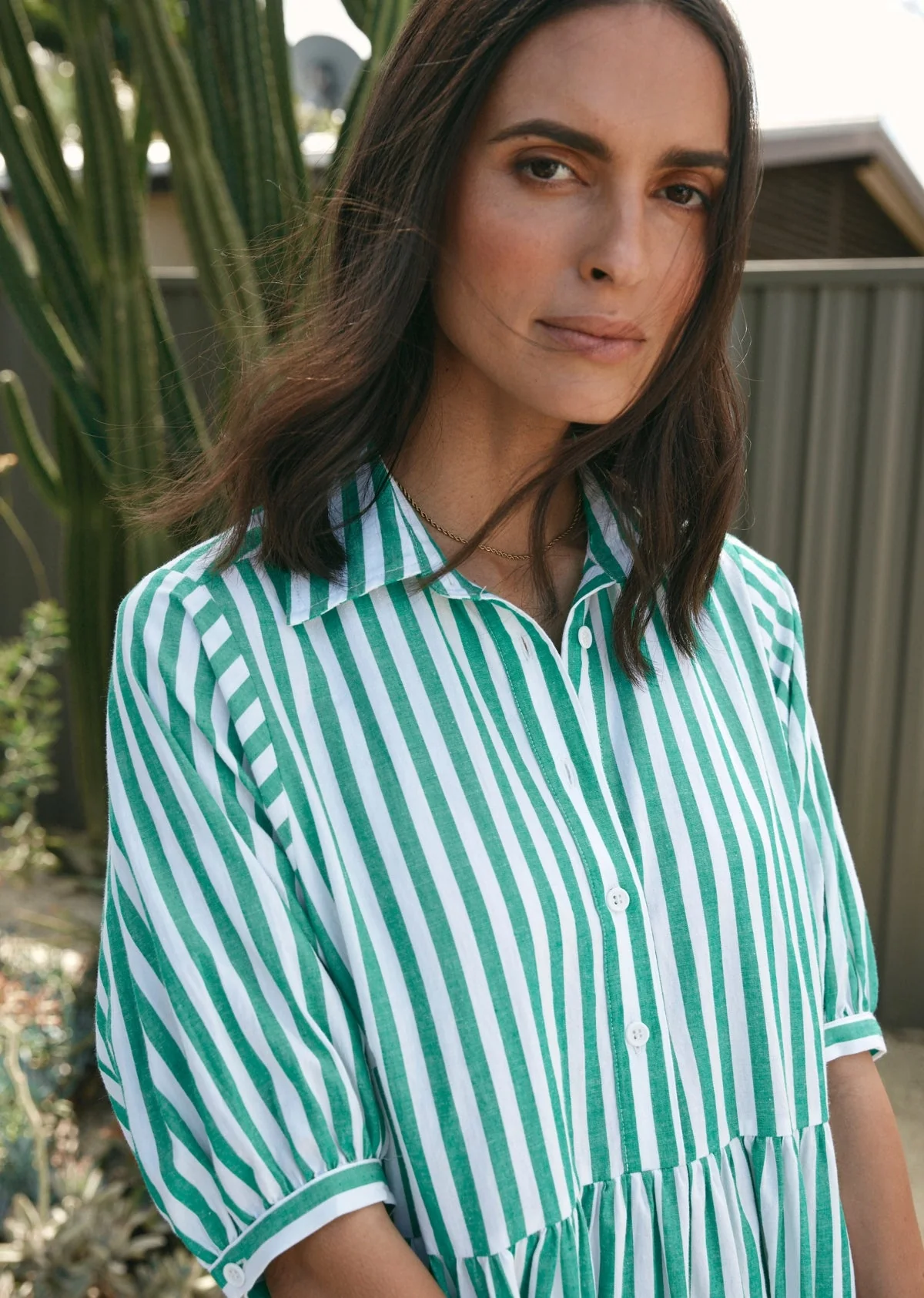 MARNIE SHIRTDRESS - APPLE GREEN - Image 3