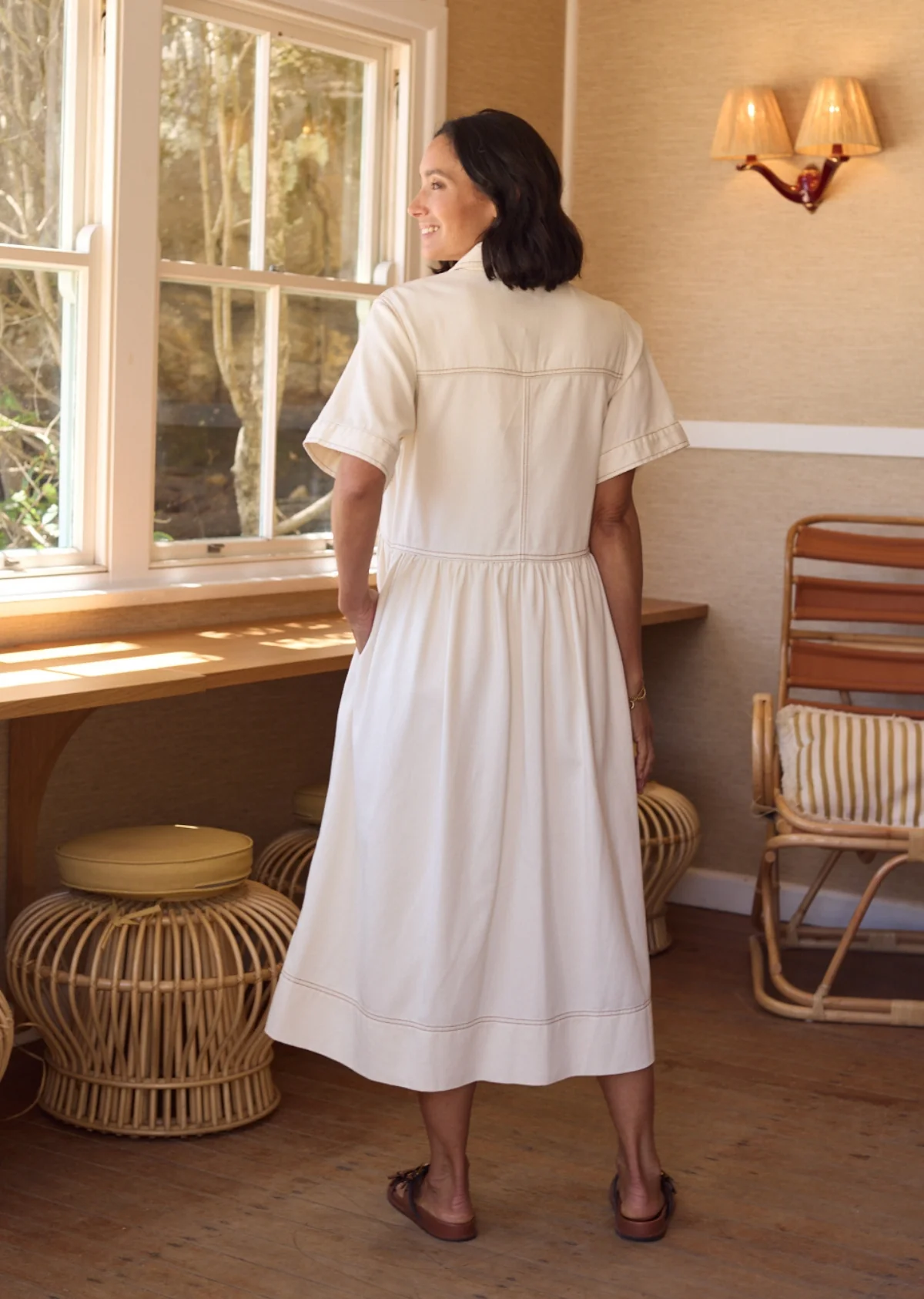 MONTANA DENIM SHIRTDRESS - ECRU - Image 4