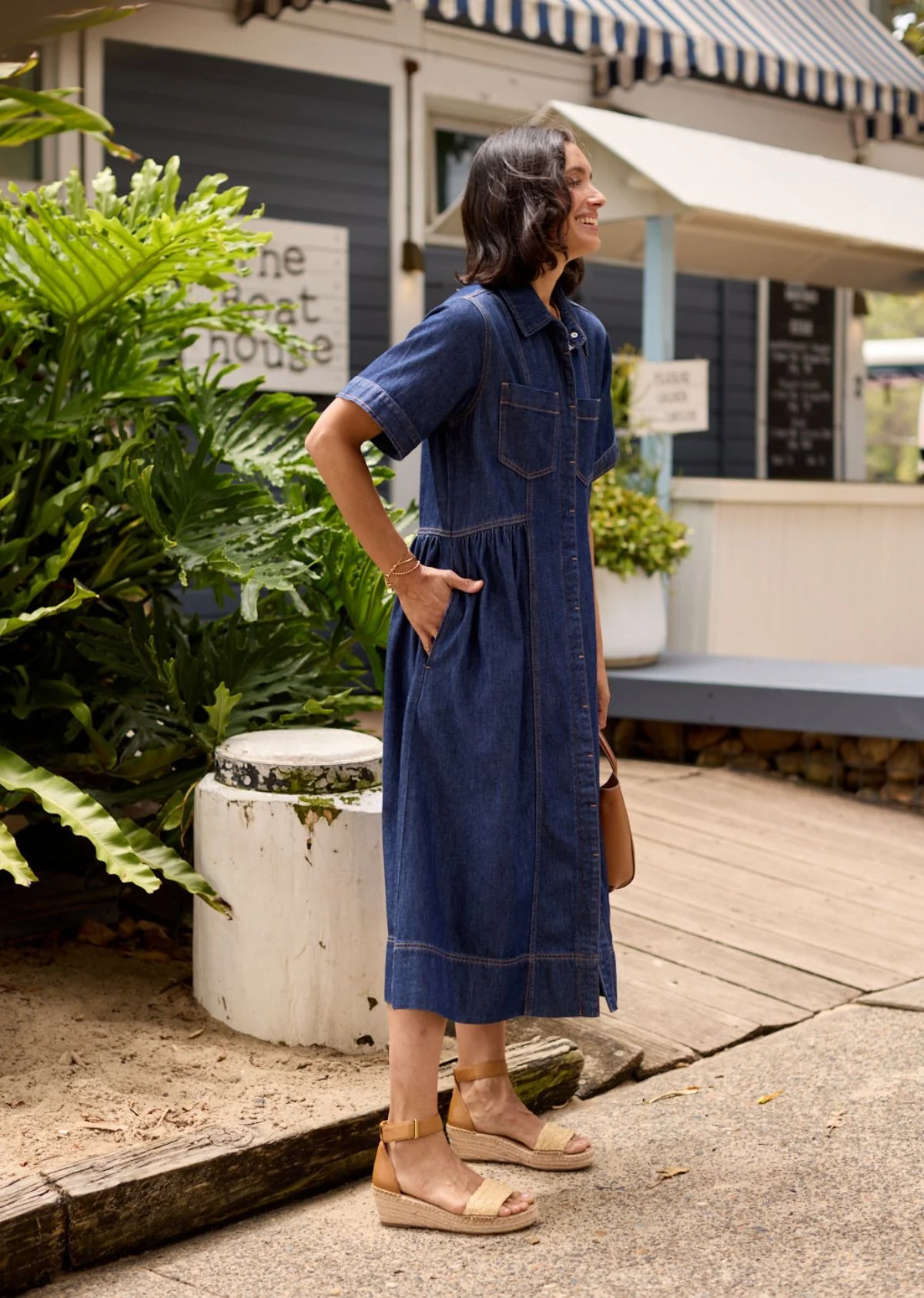 MONTANA DENIM SHIRTDRESS - INDIGO - PETITE - Image 5