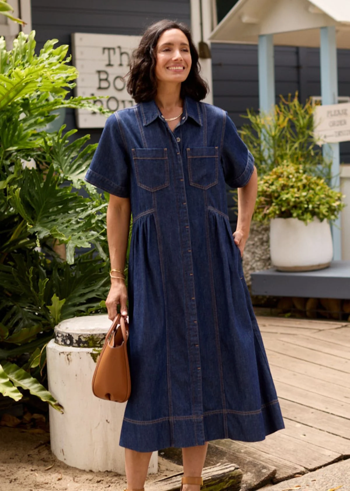 MONTANA DENIM SHIRTDRESS - INDIGO - PETITE - Image 6