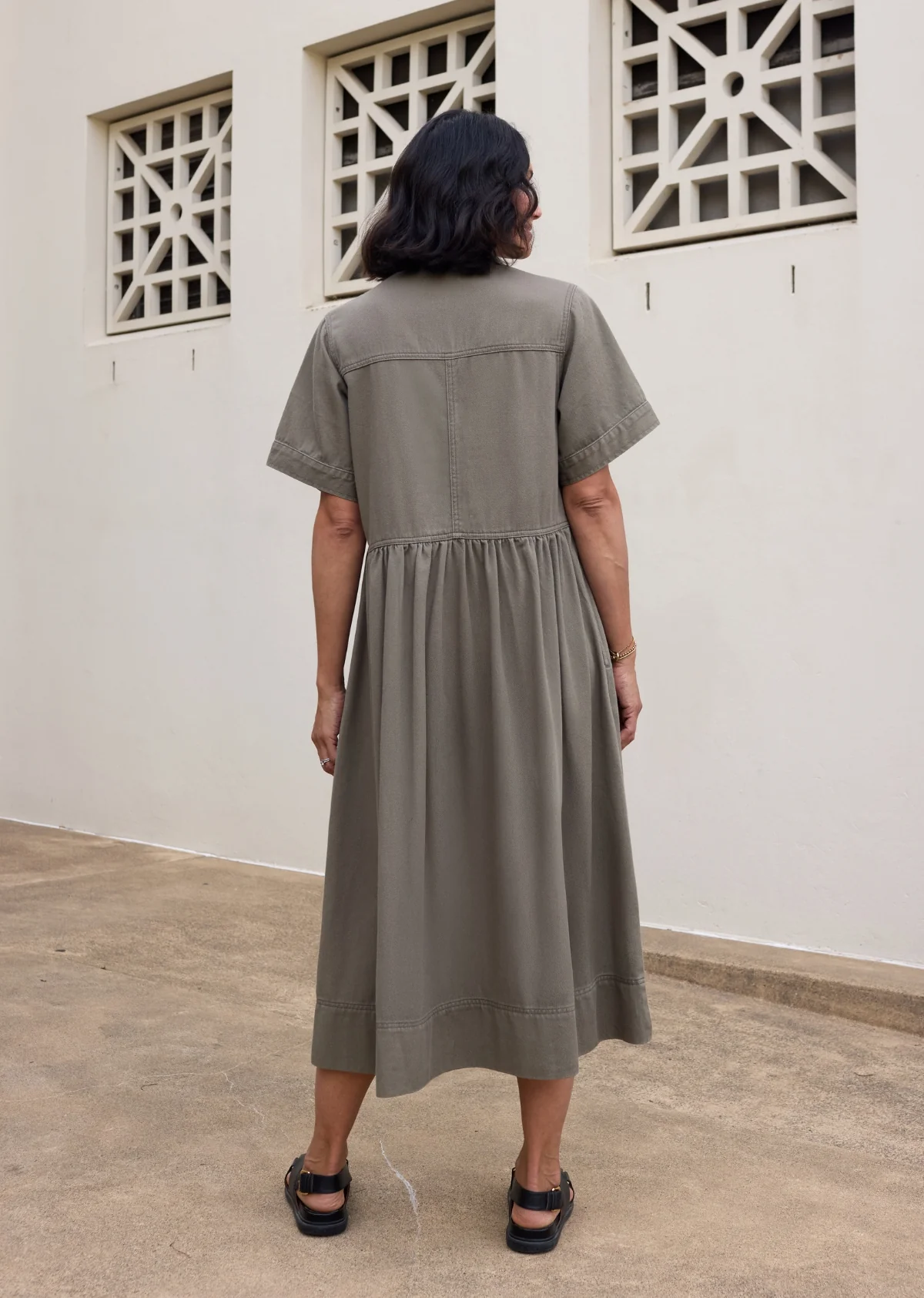 MONTANA DENIM SHIRTDRESS - KHAKI - Image 7