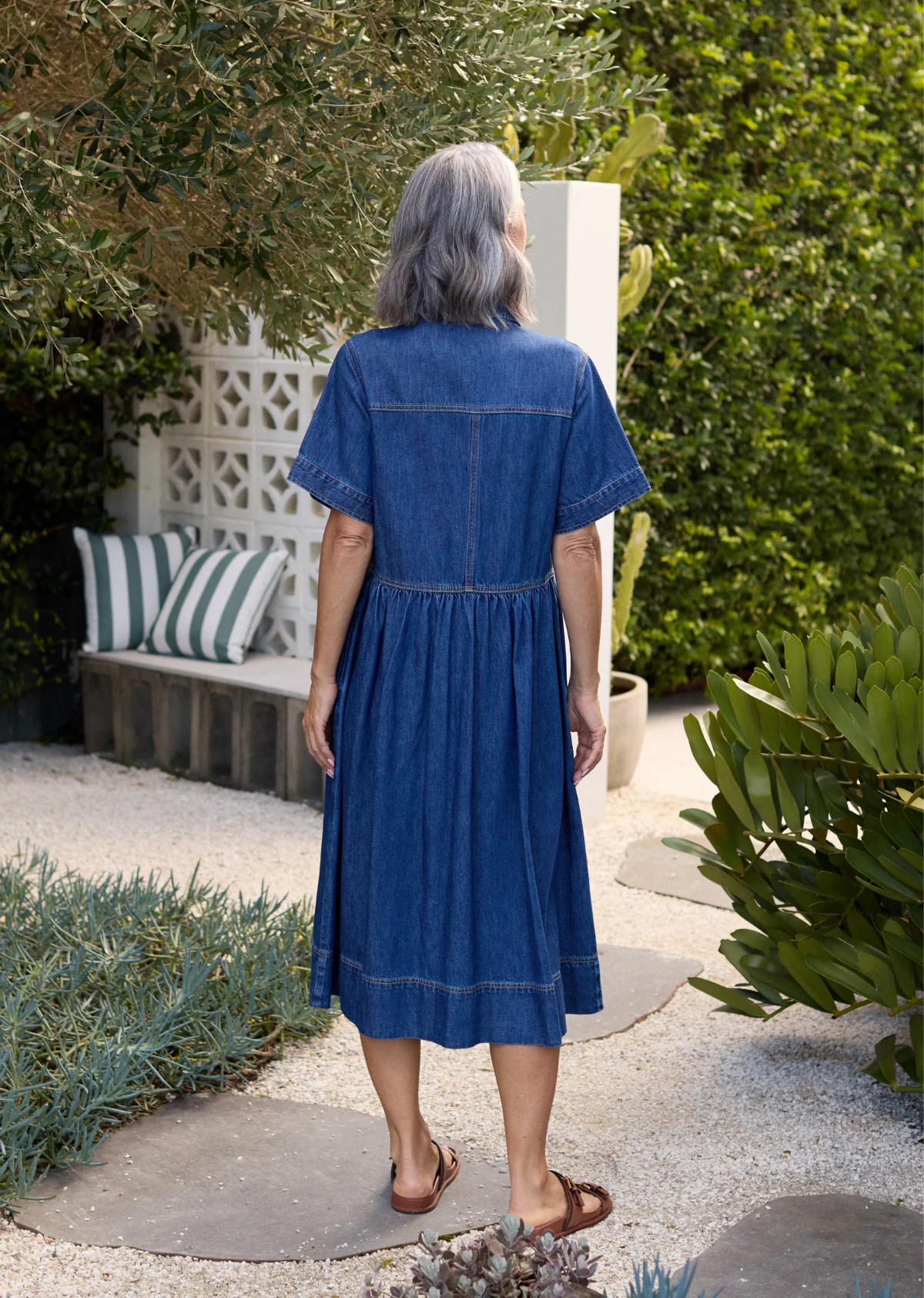 MONTANA DENIM SHIRTDRESS - MID BLUE - Image 5
