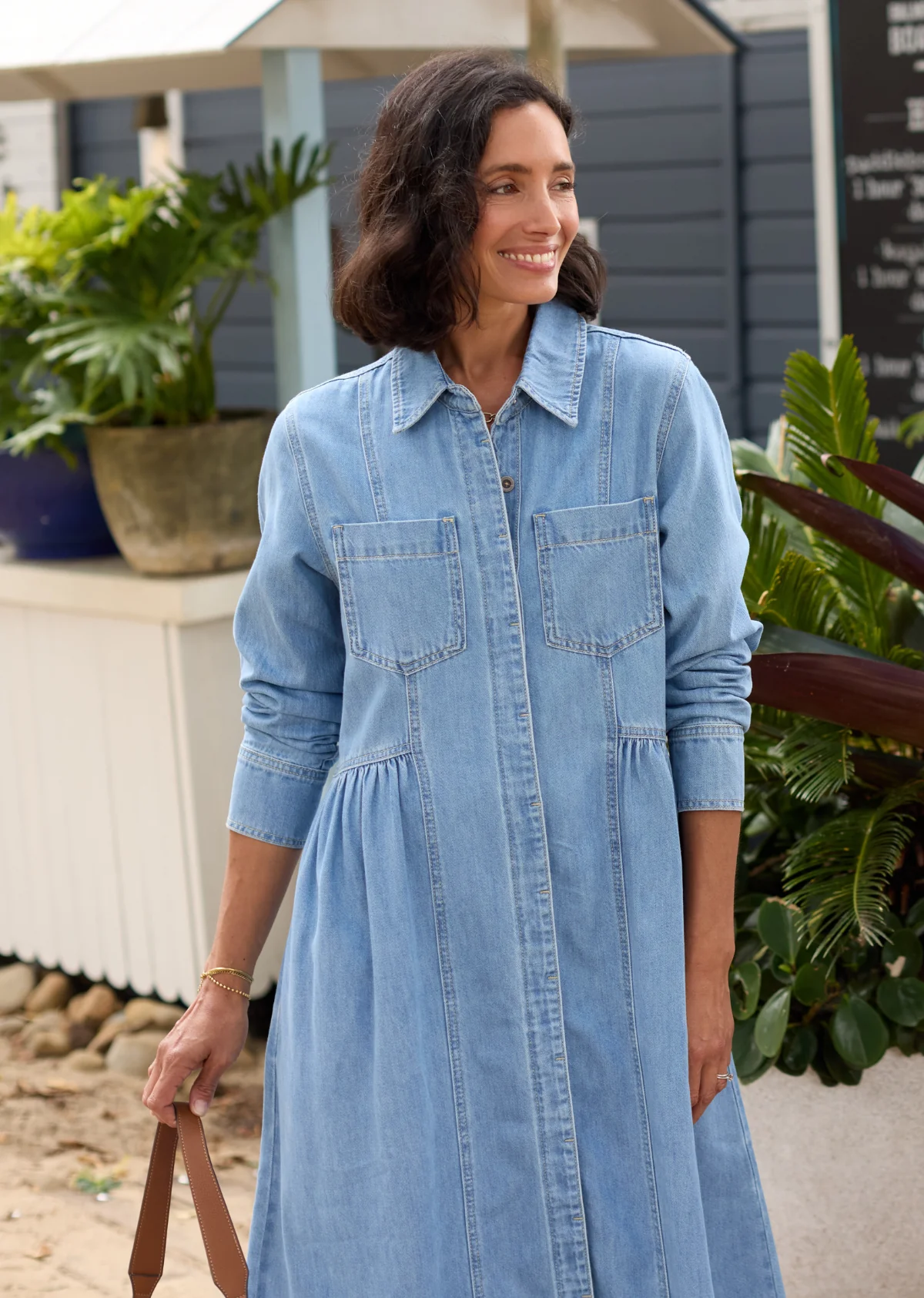 MONTANA LONG SLEEVE DENIM DRESS - LIGHT BLUE - Image 11