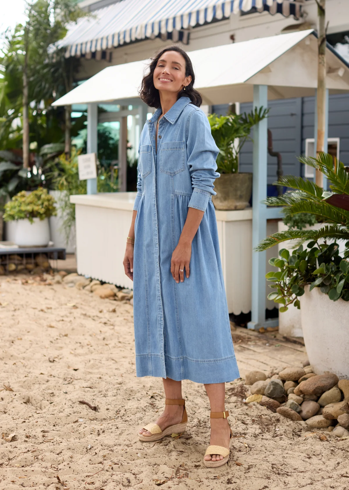 MONTANA LONG SLEEVE DENIM DRESS - LIGHT BLUE - Image 6