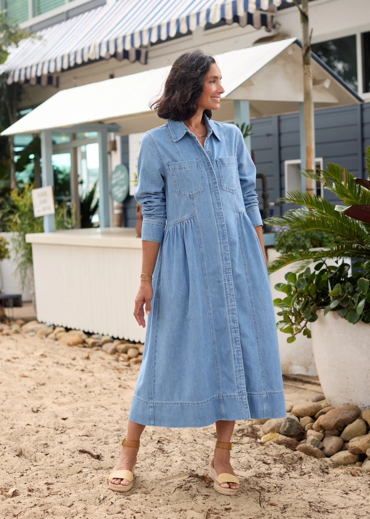 MONTANA LONG SLEEVE DENIM DRESS - LIGHT BLUE - Image 7