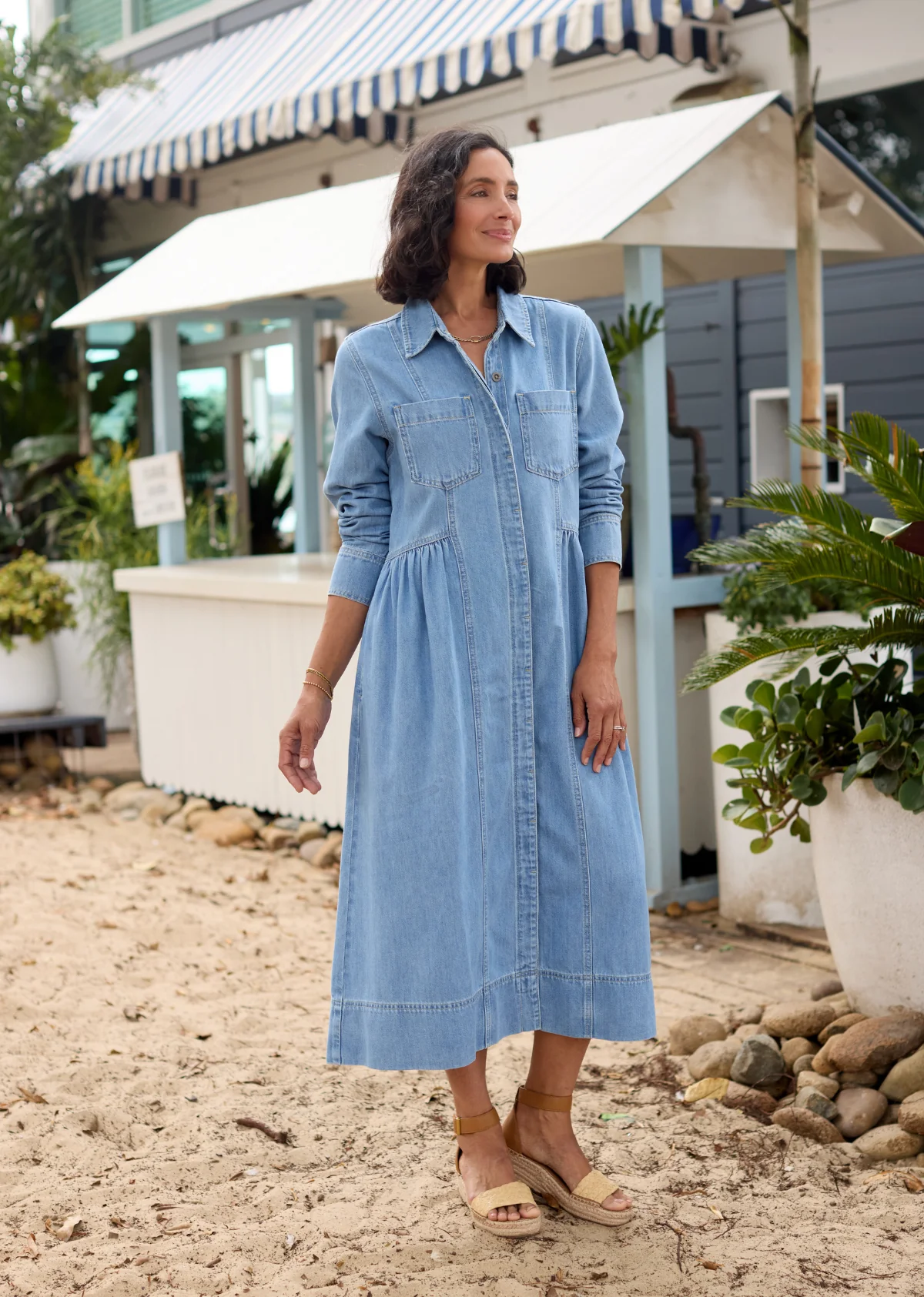 MONTANA LONG SLEEVE DENIM DRESS - LIGHT BLUE - Image 8