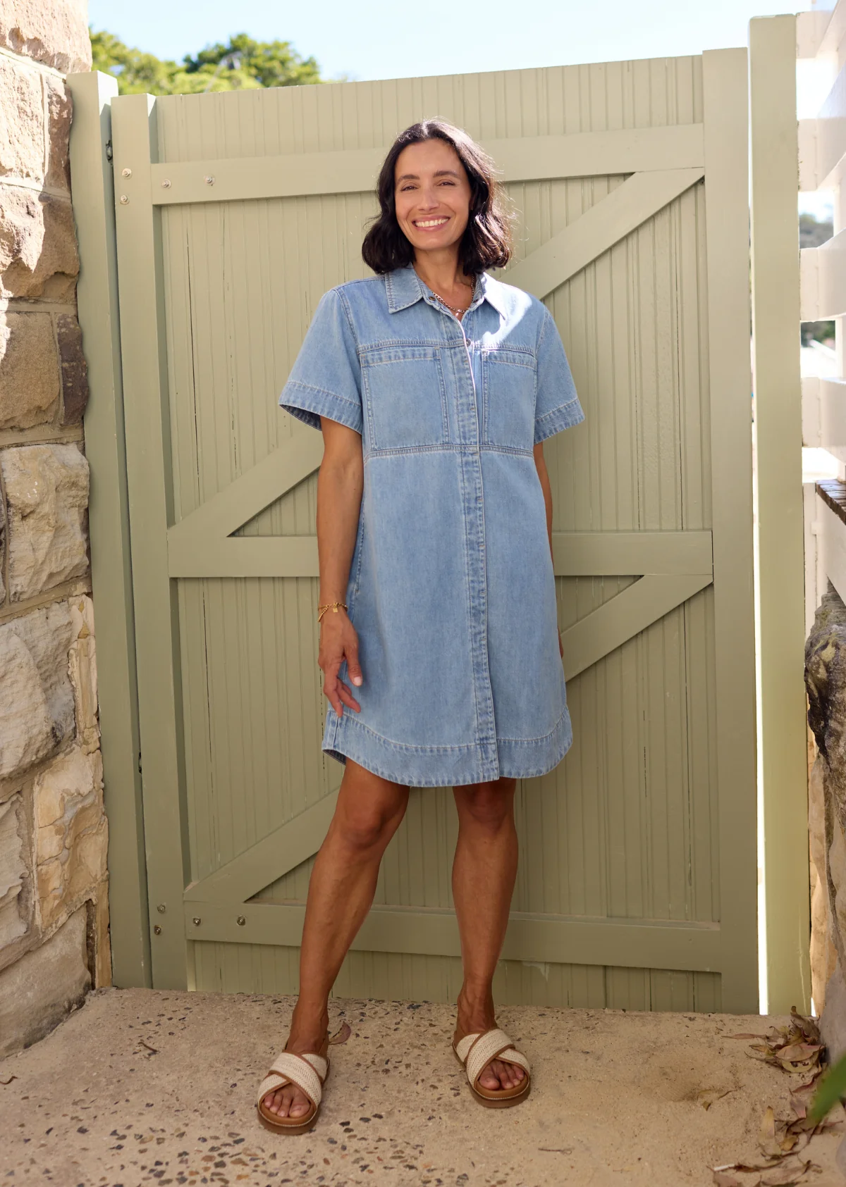 SADIE DENIM SHIRT DRESS - LIGHT BLUE - Image 2