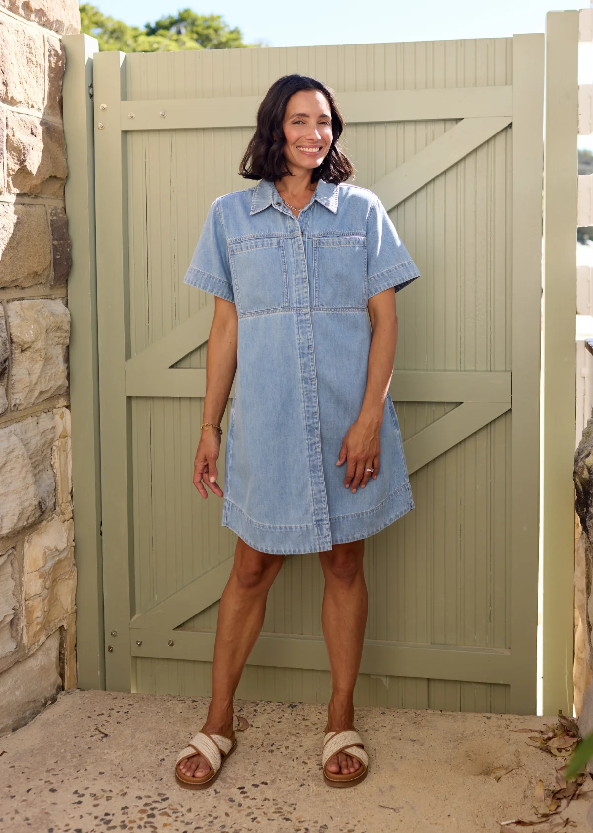 SADIE DENIM SHIRT DRESS - LIGHT BLUE - Image 4
