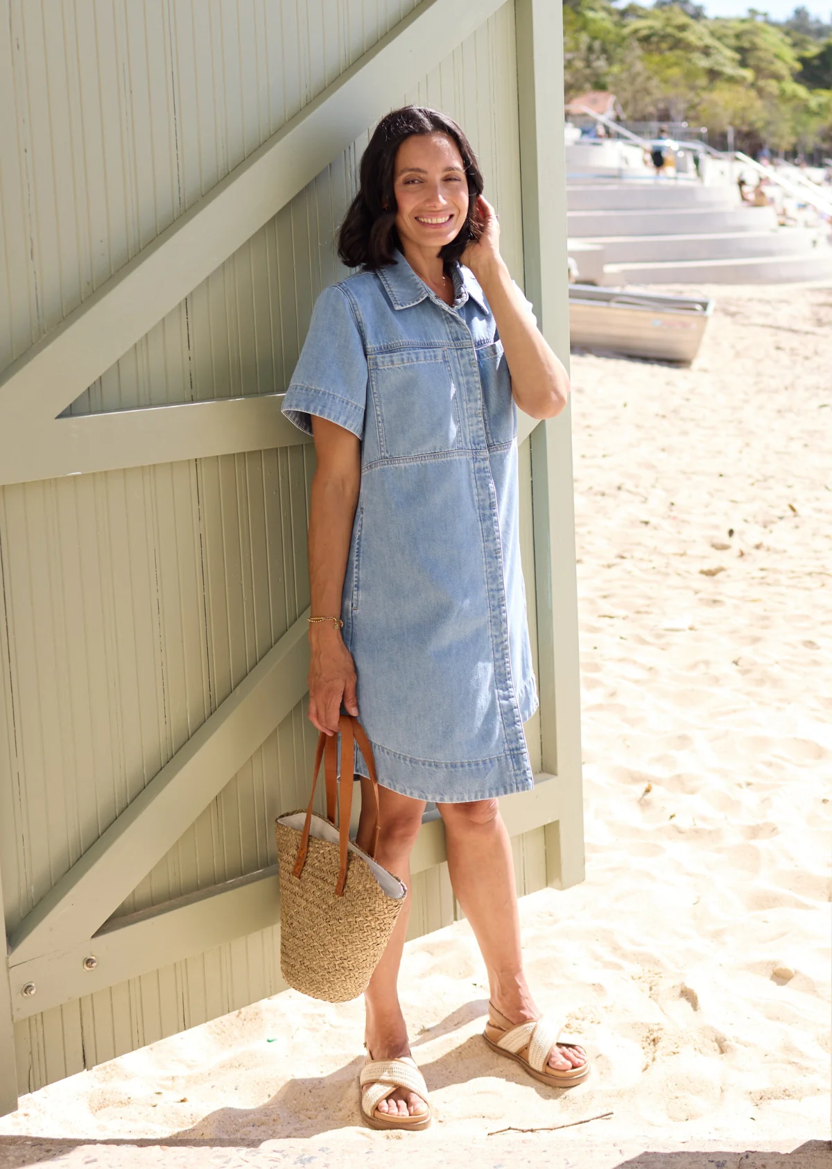 SADIE DENIM SHIRT DRESS - LIGHT BLUE - Image 7