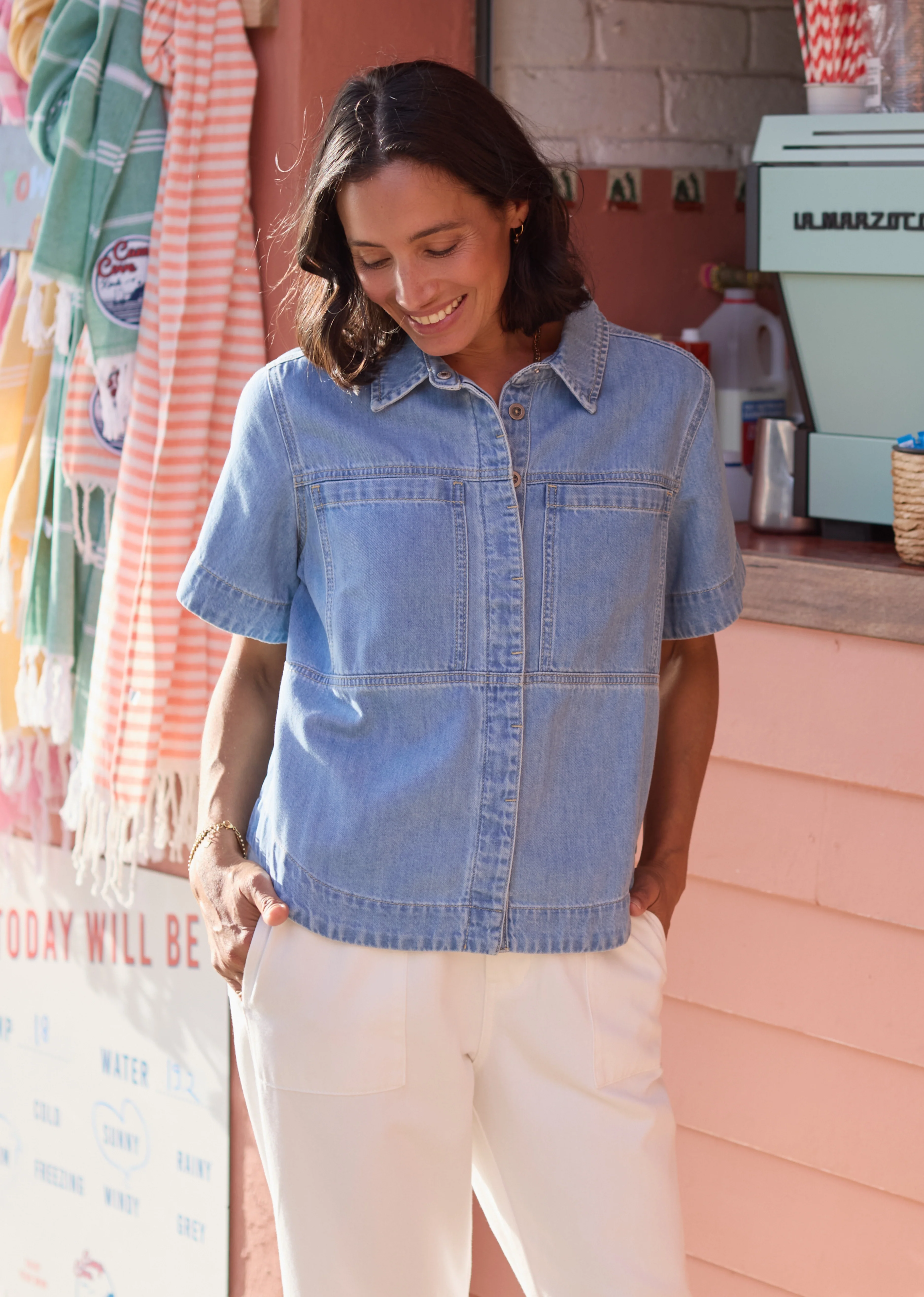 SADIE DENIM SHIRT - LIGHT BLUE - Image 10
