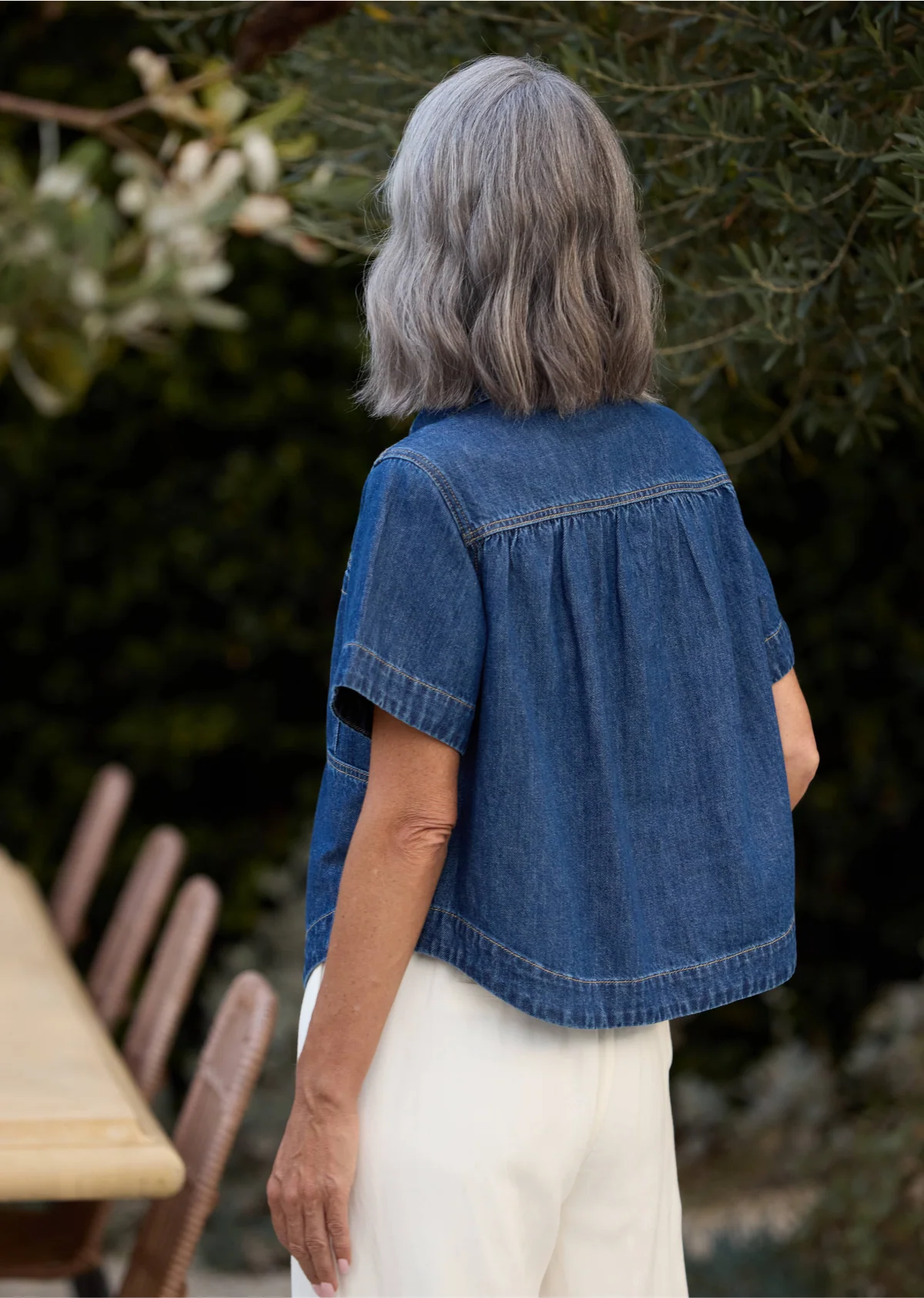 SADIE DENIM SHIRT - MID BLUE - NEW FIT - Image 4