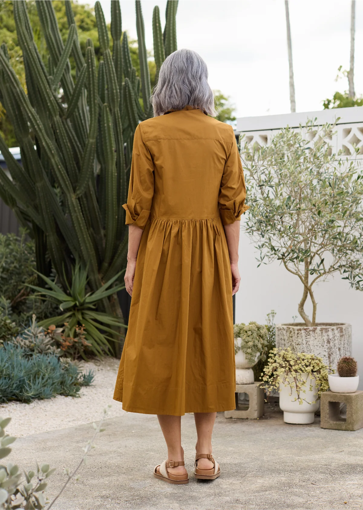 SUSIE SHIRTDRESS - DEEP MUSTARD - Image 6