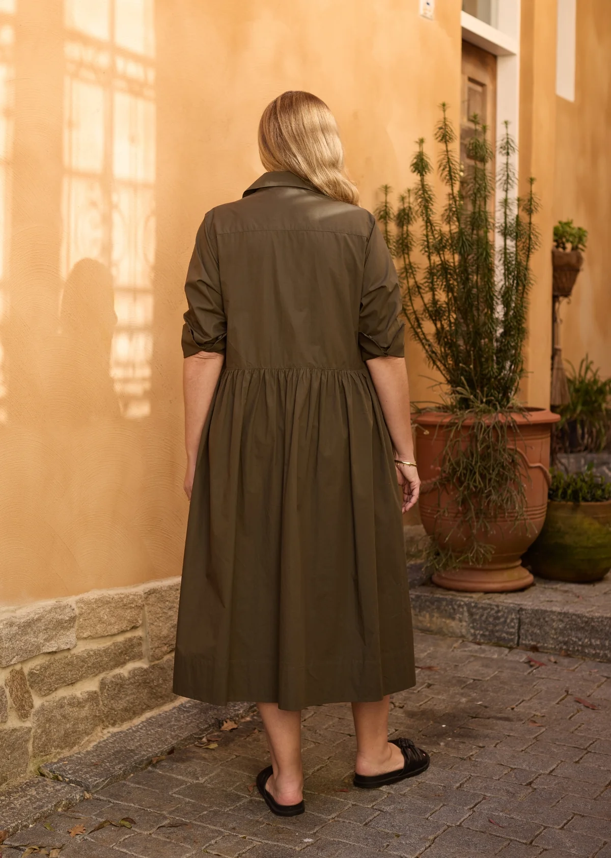 SUSIE SHIRTDRESS - KHAKI - CURVE - Image 9