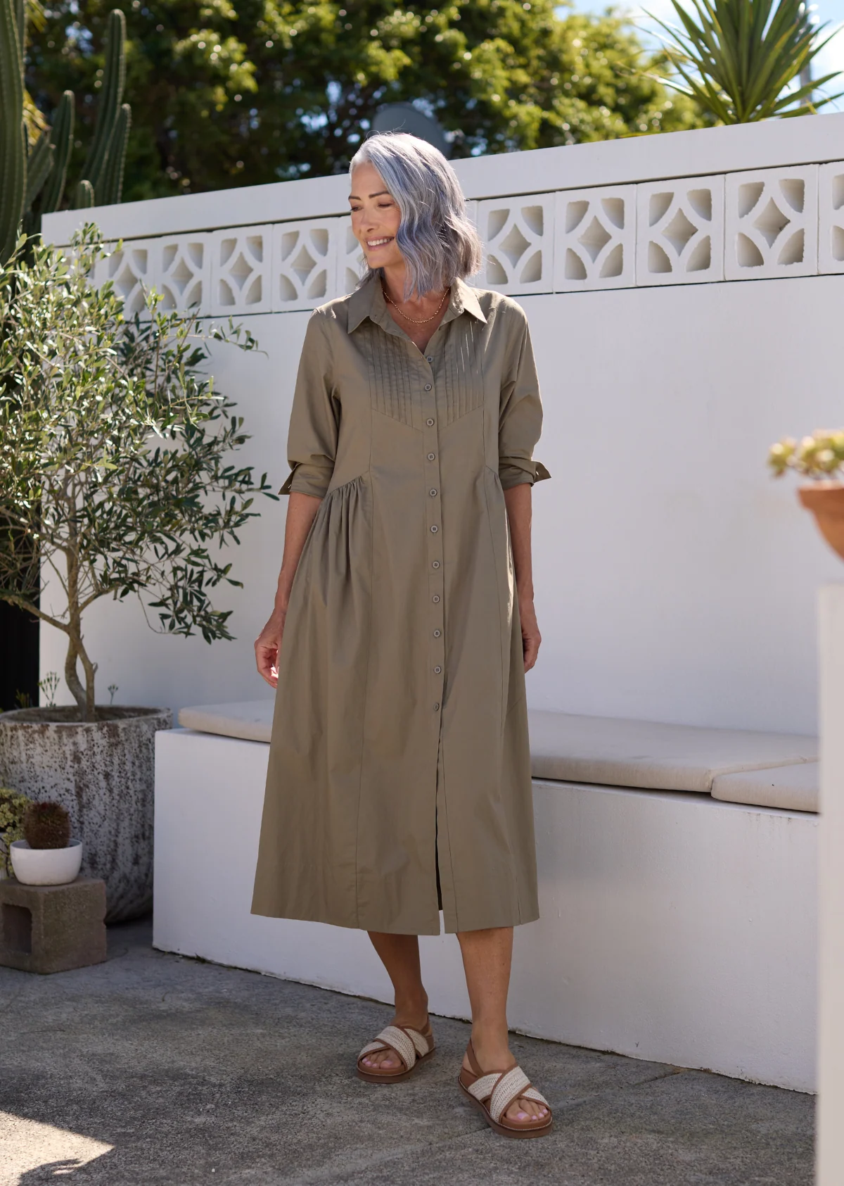 SUSIE SHIRTDRESS - SAGE - Image 6