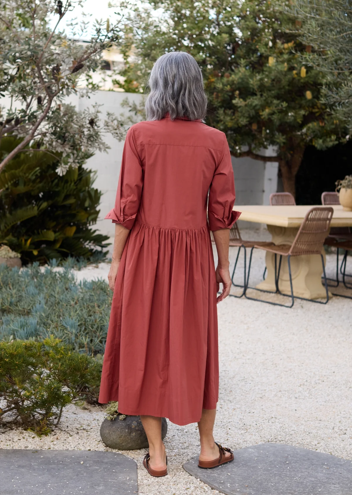 SUSIE SHIRTDRESS - TERRACOTTA - Image 3