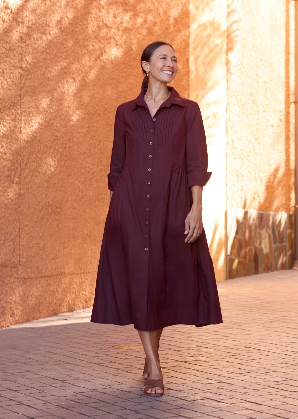 SUSIE SHIRTDRESS - WINE - Image 3