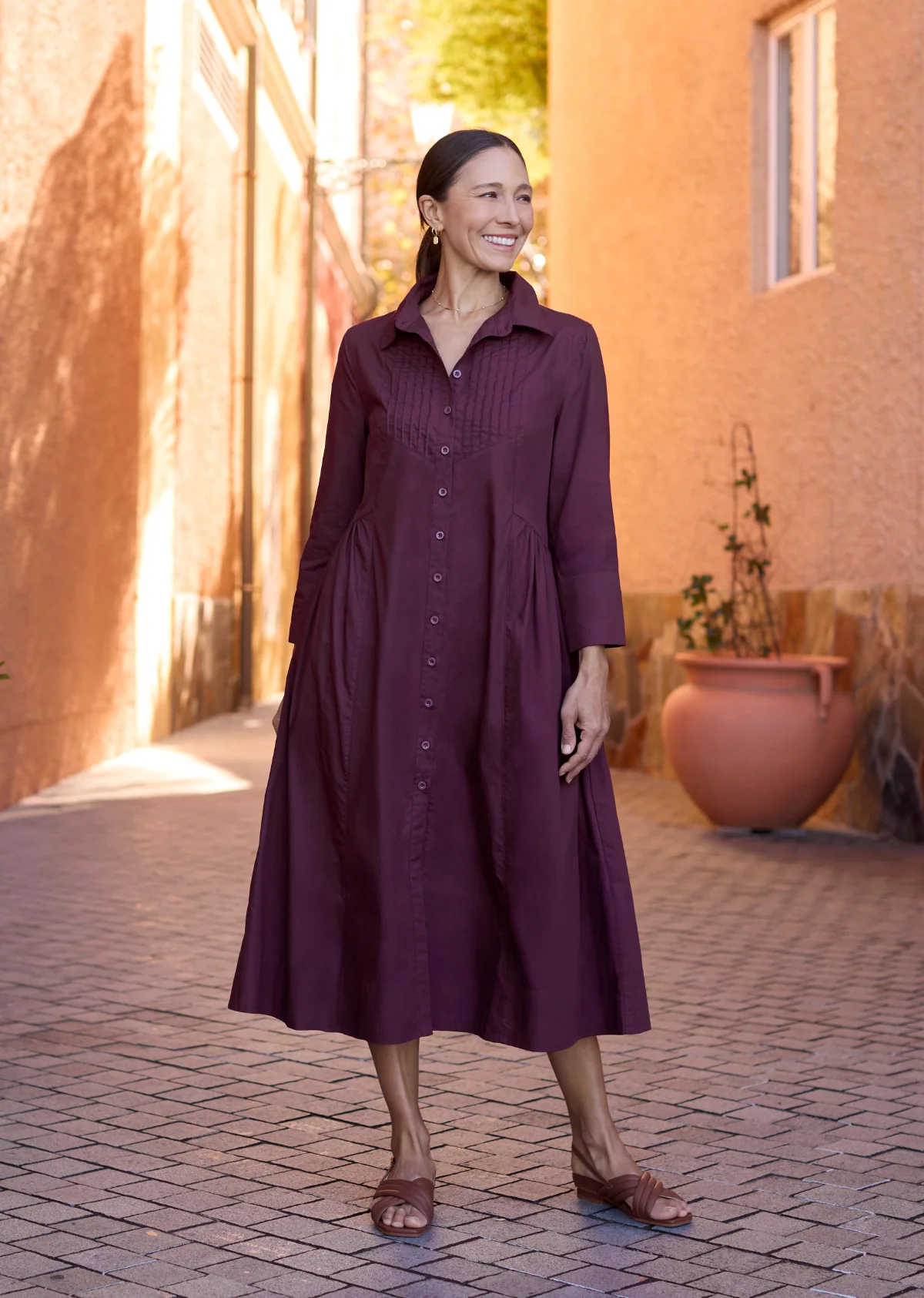 SUSIE SHIRTDRESS - WINE - Image 9