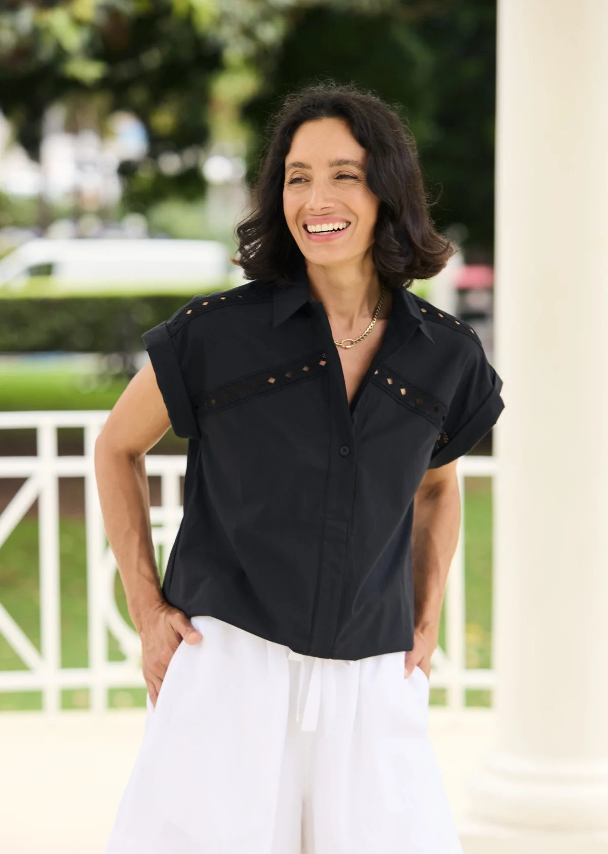 TAHLIA SHIRT - BLACK - Image 3