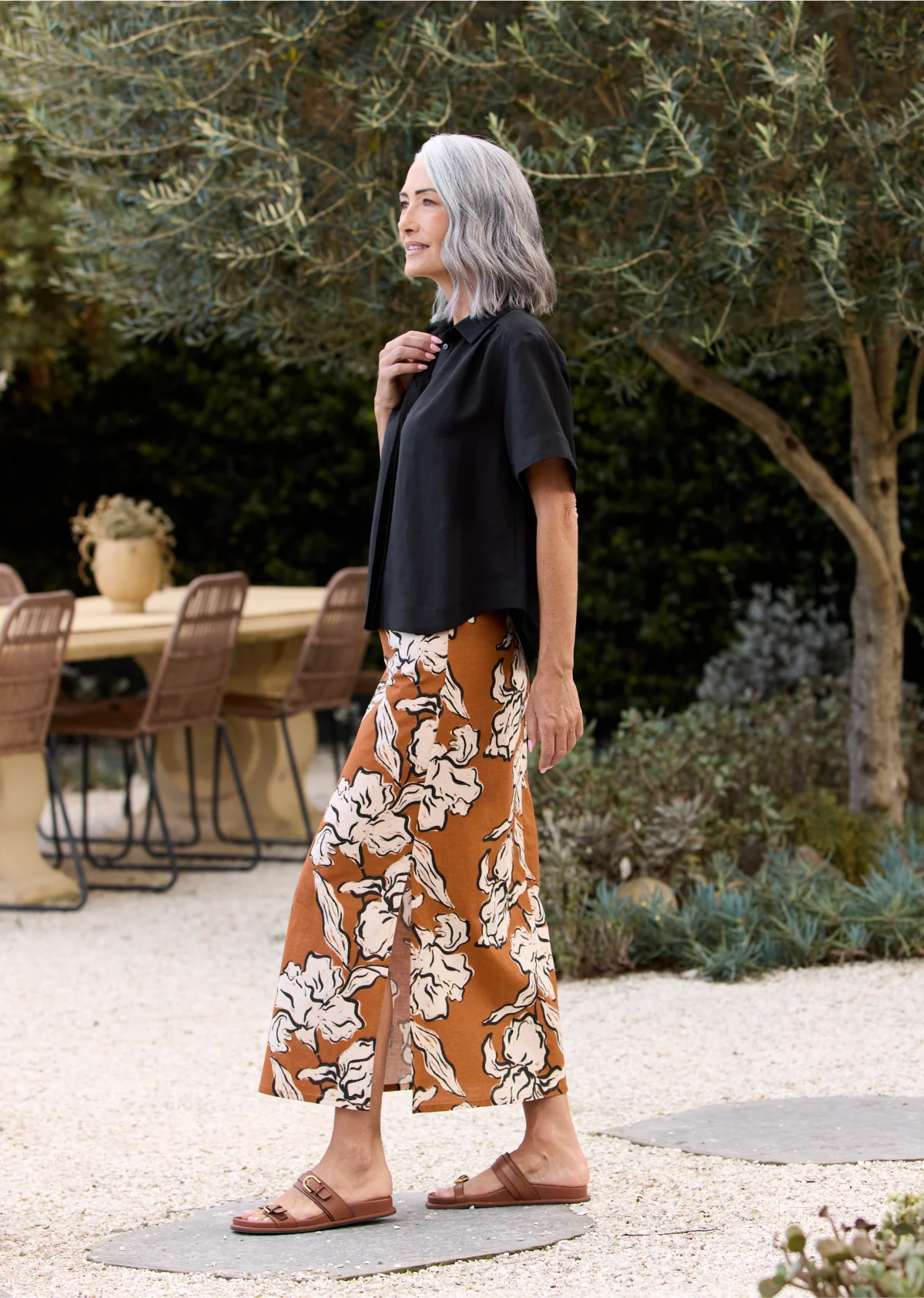 ZELDA MIDI SKIRT - PEONY PRINT - Image 3